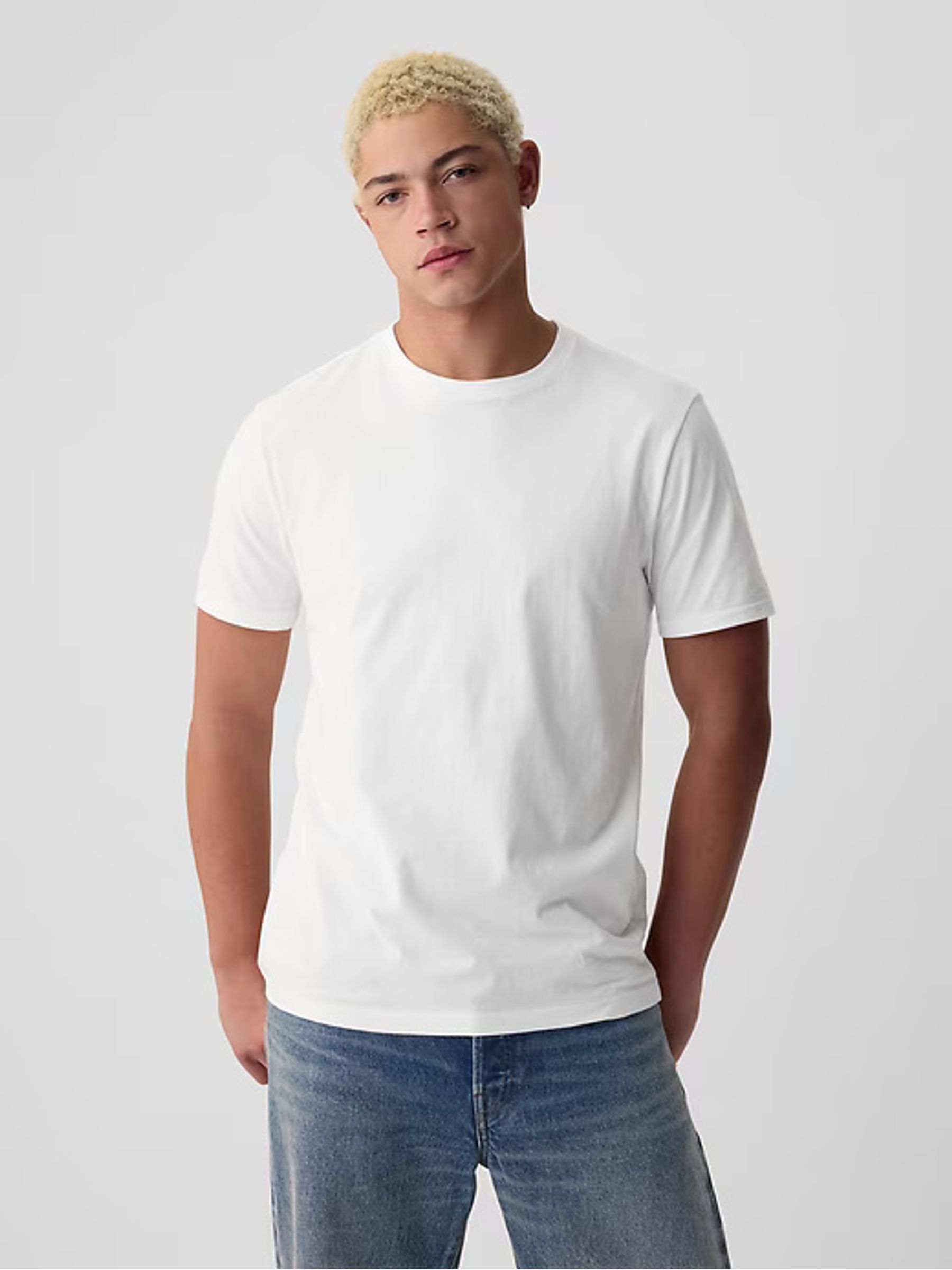 White Crew Neck Classic 100% Cotton Short Sleeve T-Shirt - Image 5 of 8