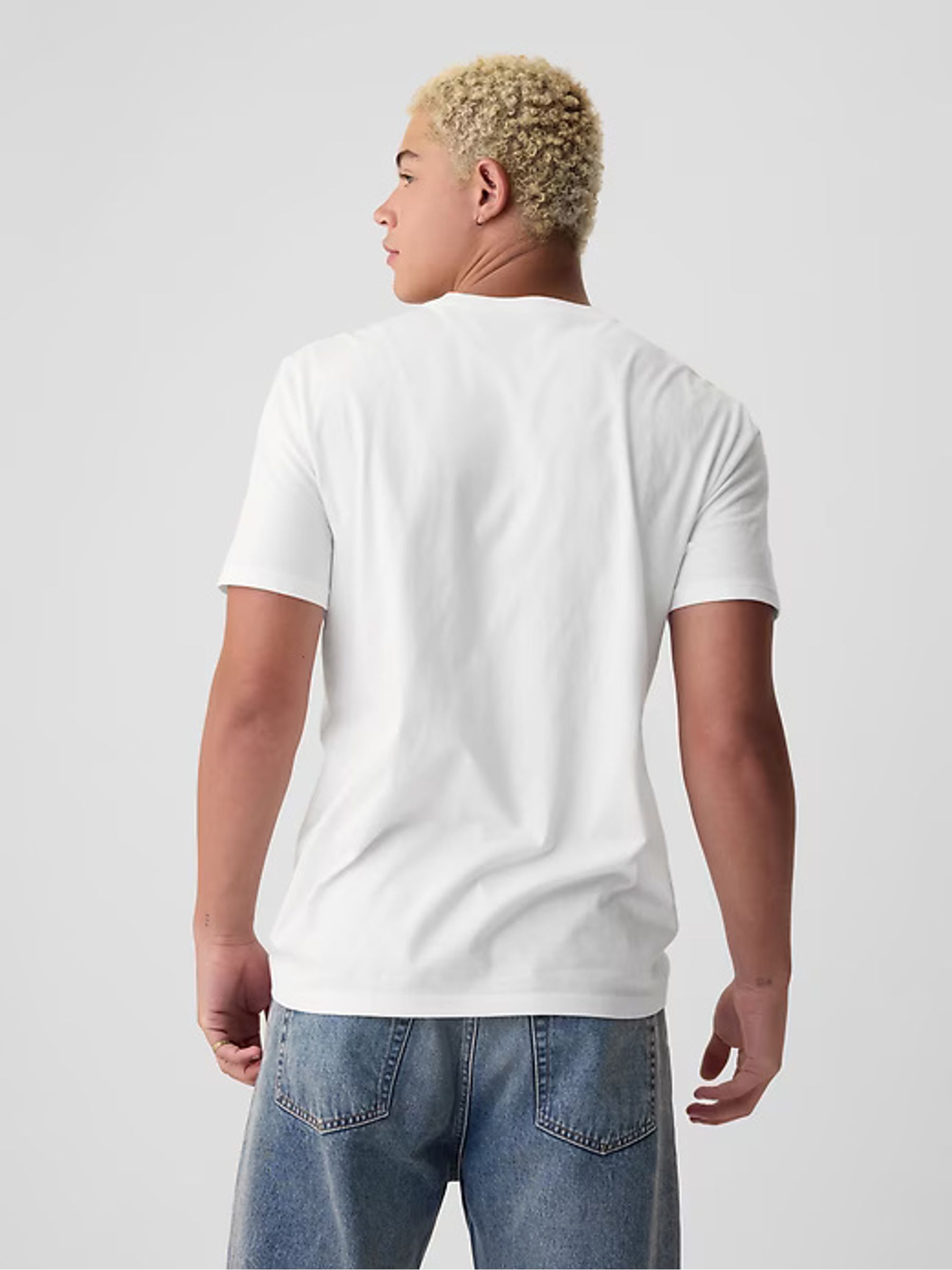 White Crew Neck Classic 100% Cotton Short Sleeve T-Shirt - Image 6 of 8