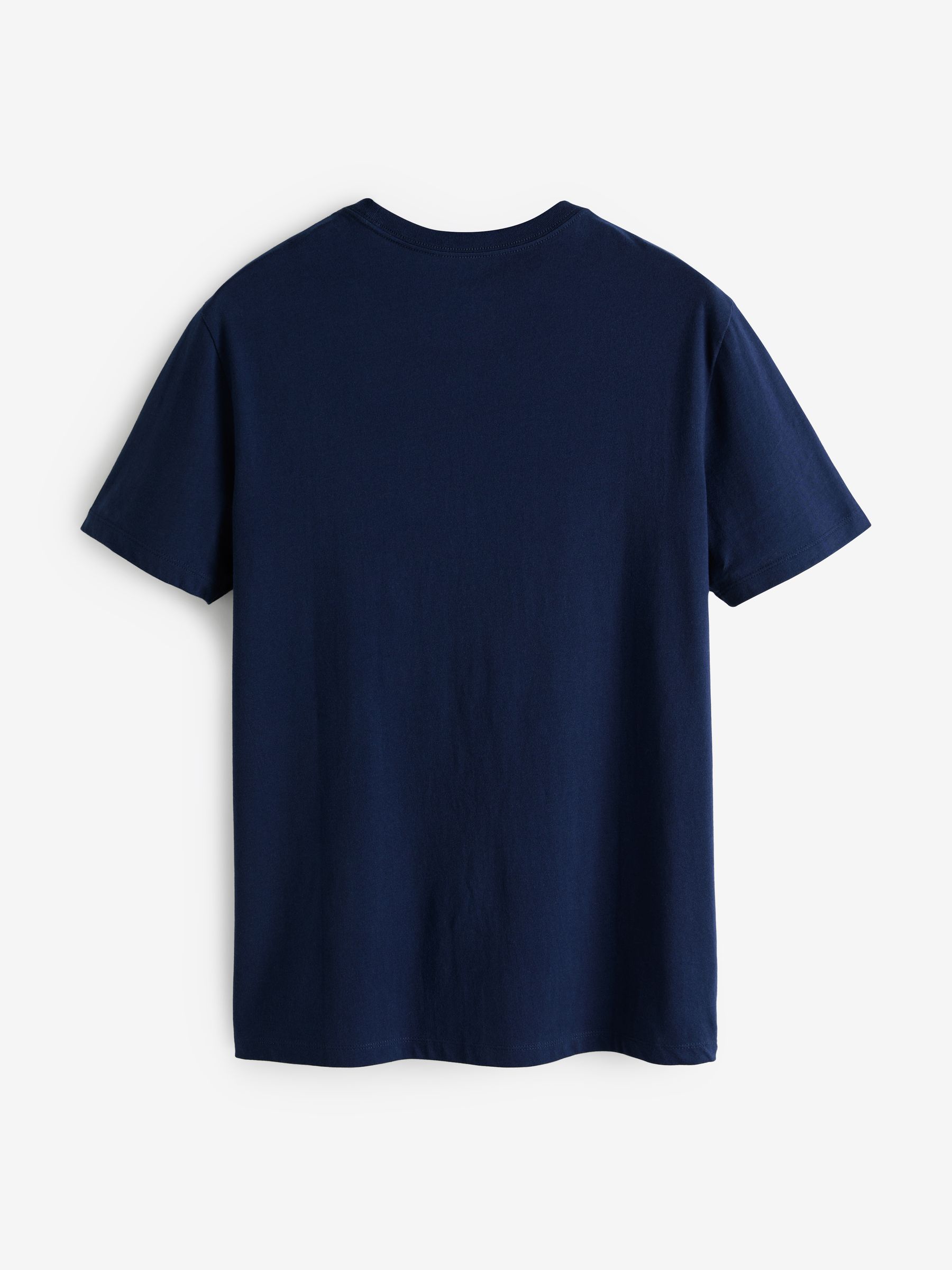 Blue Crew Neck Classic 100% Cotton Short Sleeve T-Shirt - Image 9 of 10