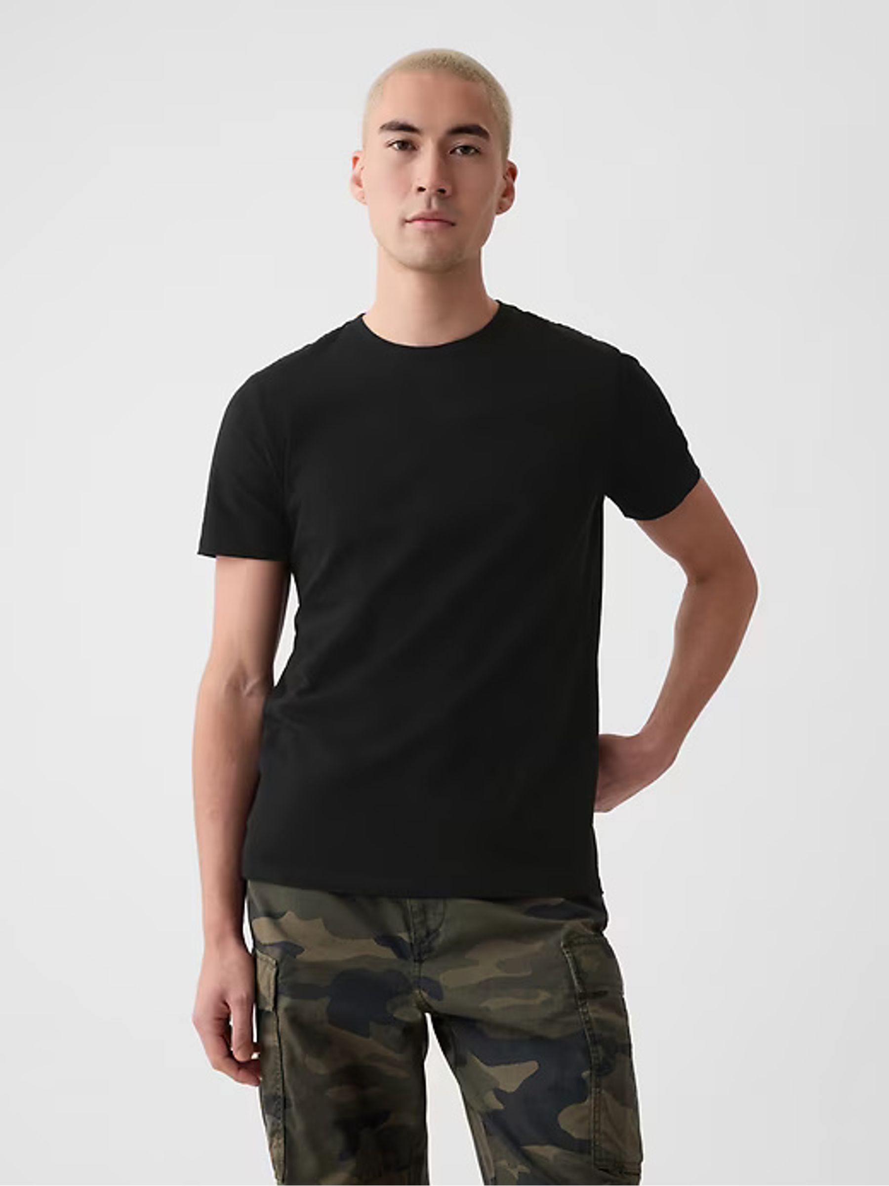 Black Crew Neck Classic 100% Cotton Short Sleeve T-Shirt - Image 4 of 8