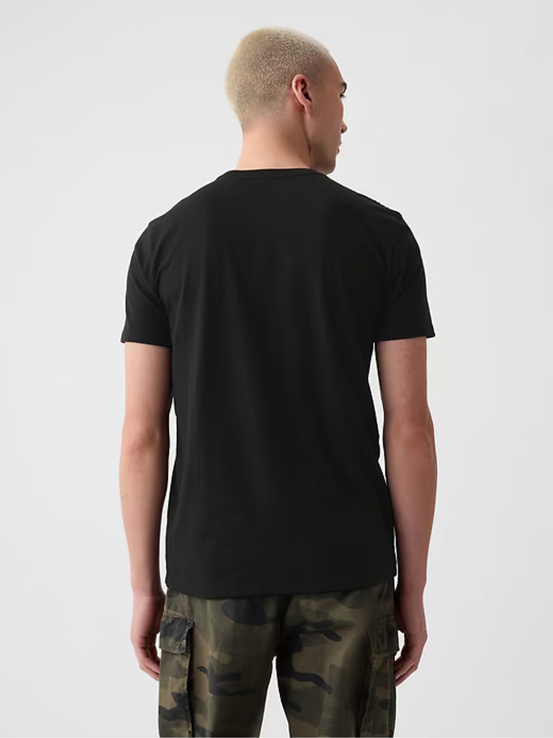 Black Crew Neck Classic 100% Cotton Short Sleeve T-Shirt - Image 5 of 8