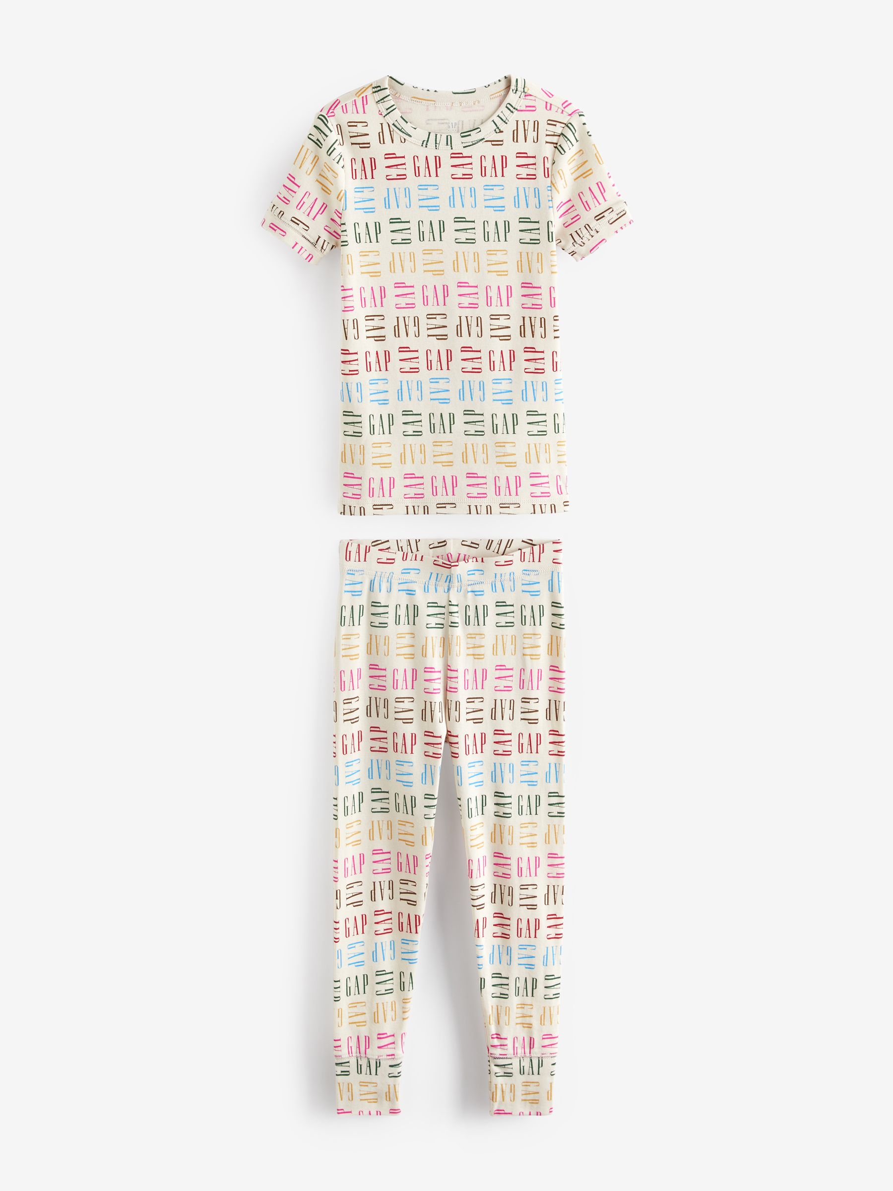 Cream Organic Cotton Logo Pyjama Set (4-13yrs) - Image 1 of 4