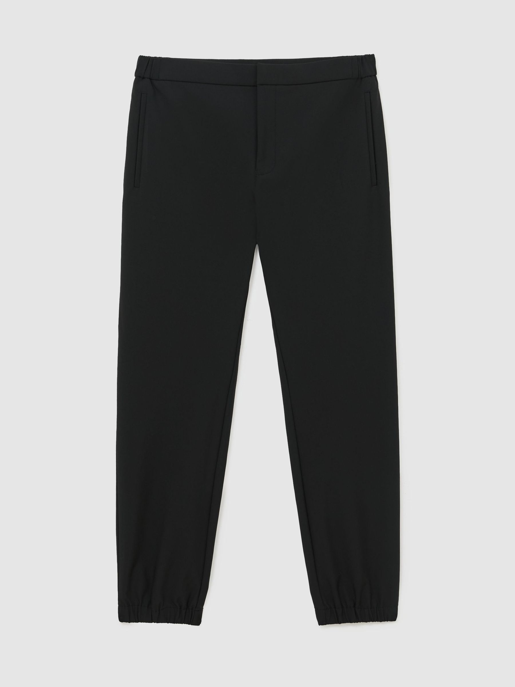 Technical Stretch Tapered Trousers in Black - Image 2 of 7 Technical Stretch Tapered Trousers in Black - Image 2 of 7