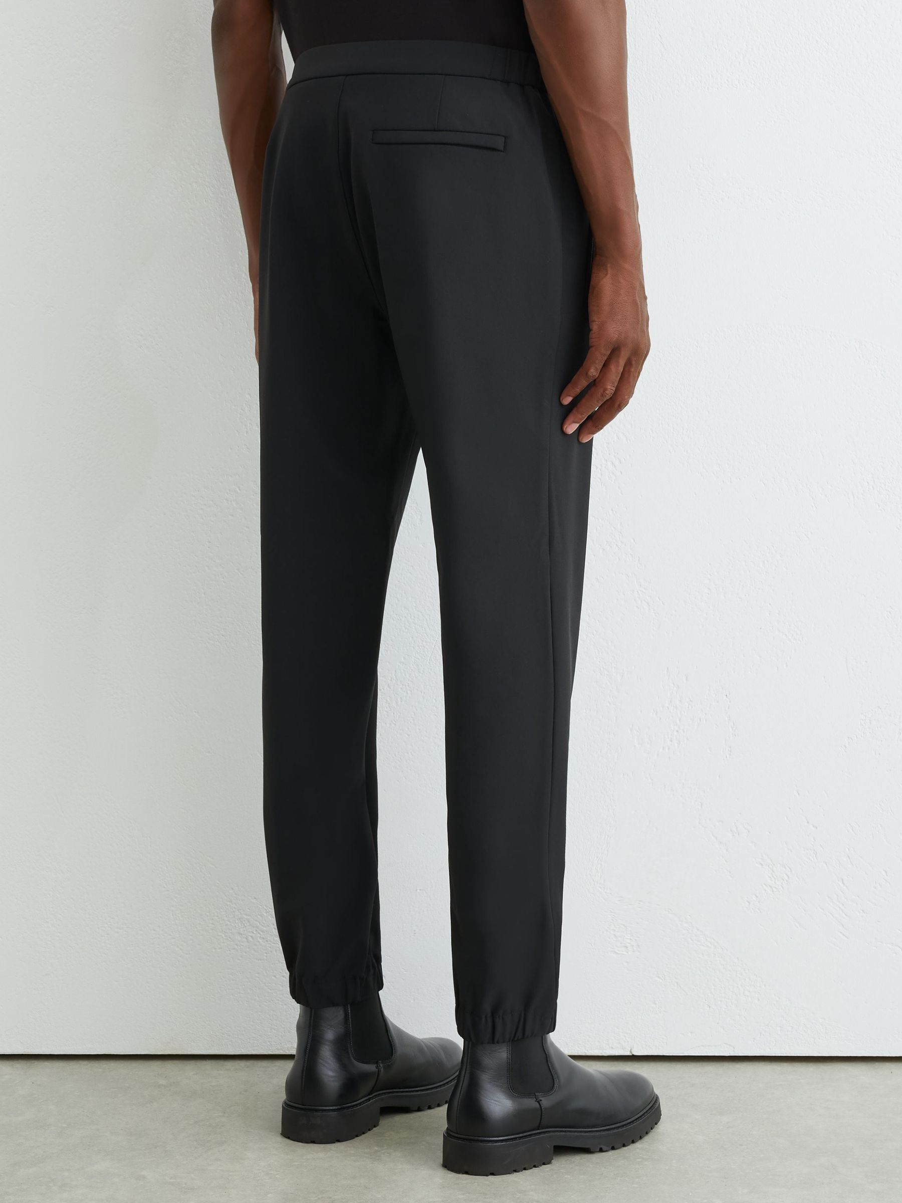 Technical Stretch Tapered Trousers in Black - Image 6 of 7