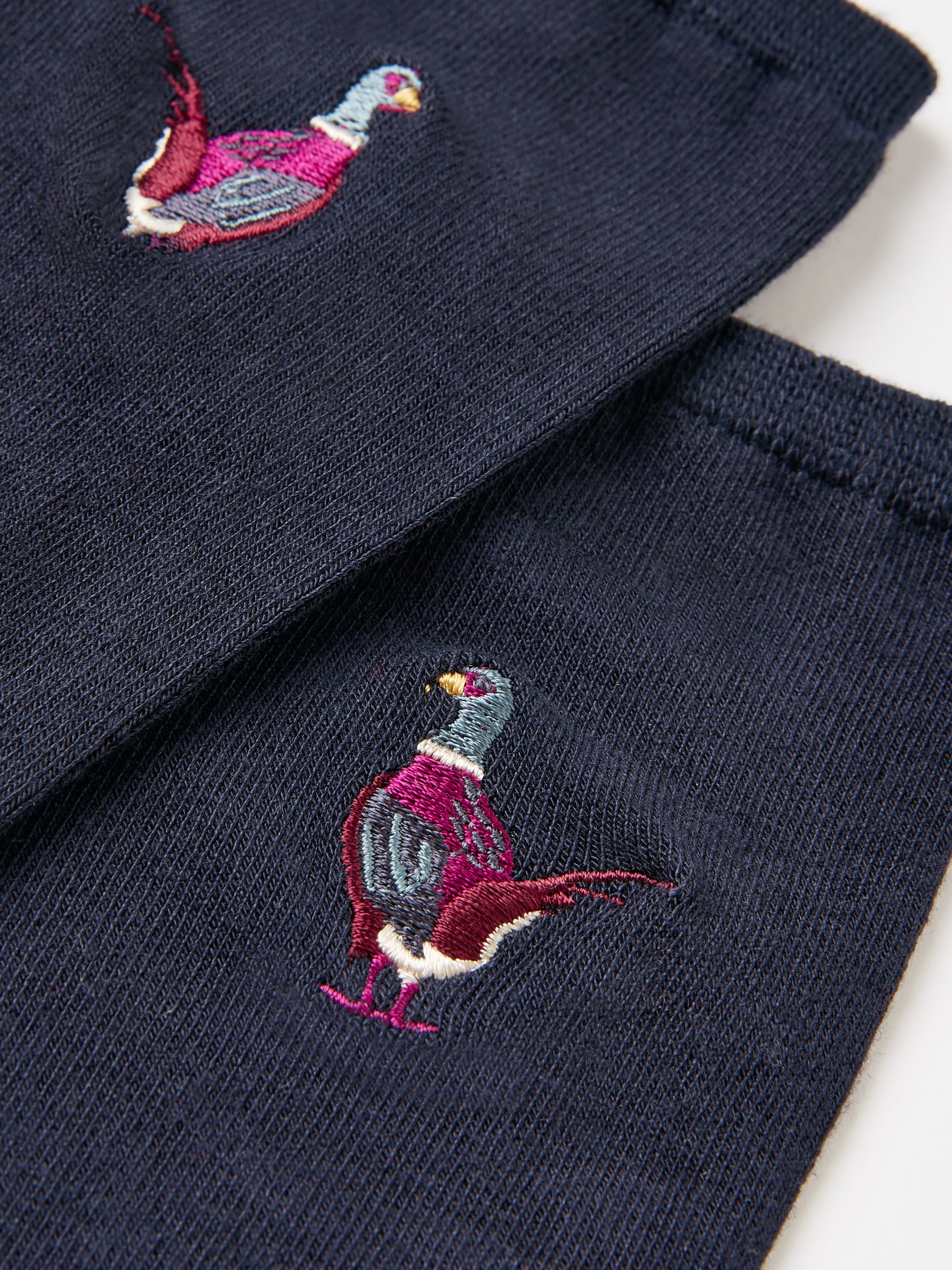 Embroidered Navy/Purple Ankle Socks - Image 2 of 3