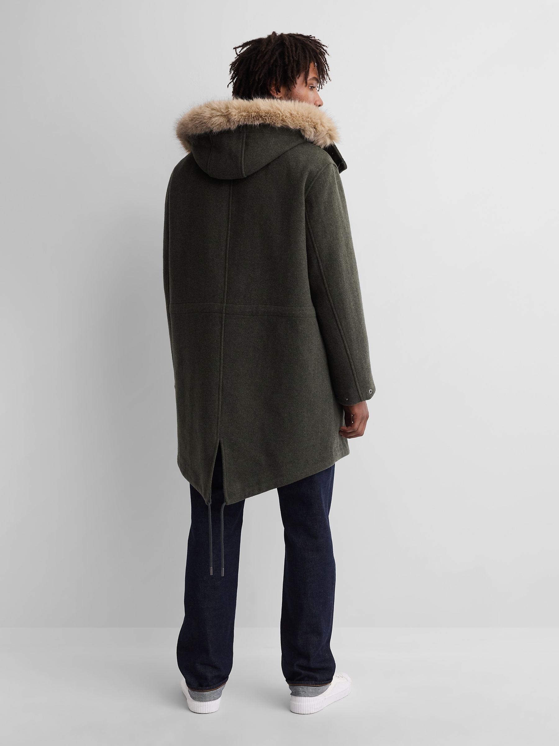 Gap x A.P.C. Green Oversized Wool-Blend Parka Jacket - Image 2 of 7 Gap x A.P.C. Green Oversized Wool-Blend Parka Jacket - Image 2 of 7