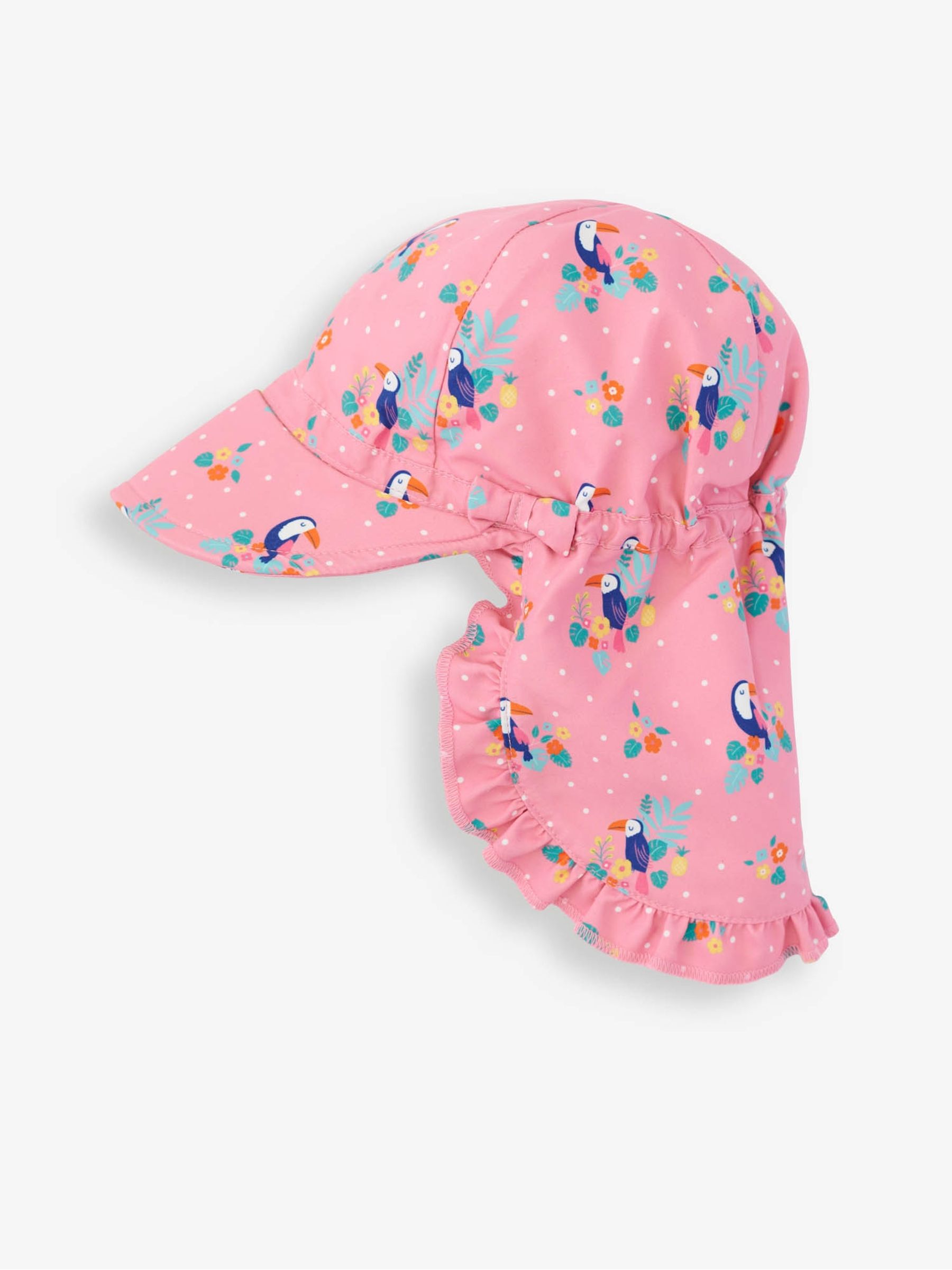 Toucan Girls' Frilly Flap Sun Protection Hat - Image 1 of 2