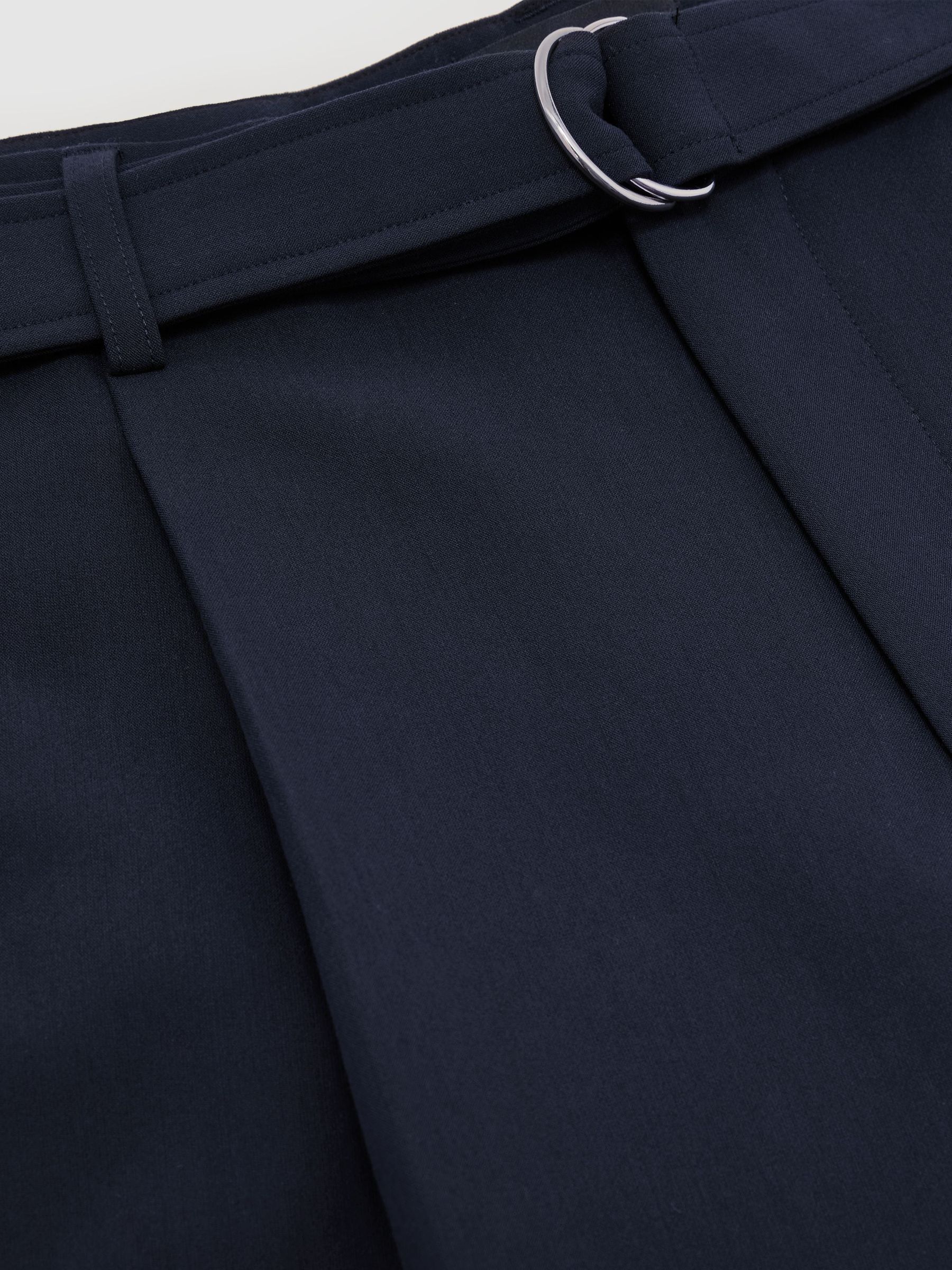 Relaxed-Fit Belted Trousers in Navy - Image 8 of 8