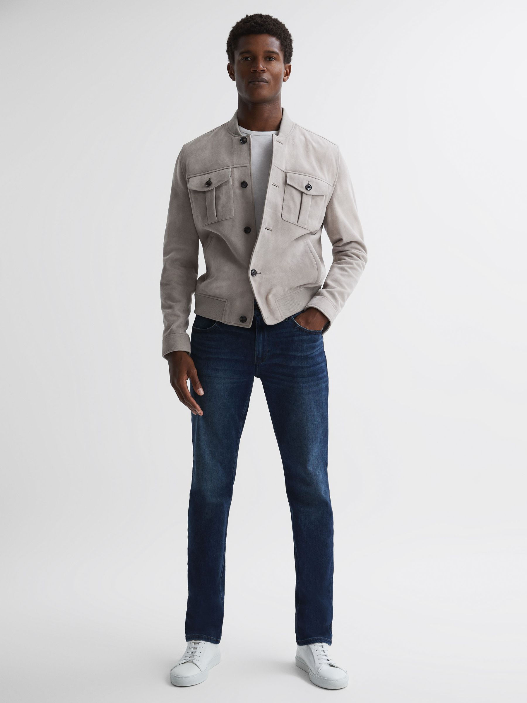 Paige Regular Fit Straight Leg Jeans in Hartweg - Image 1 of 5