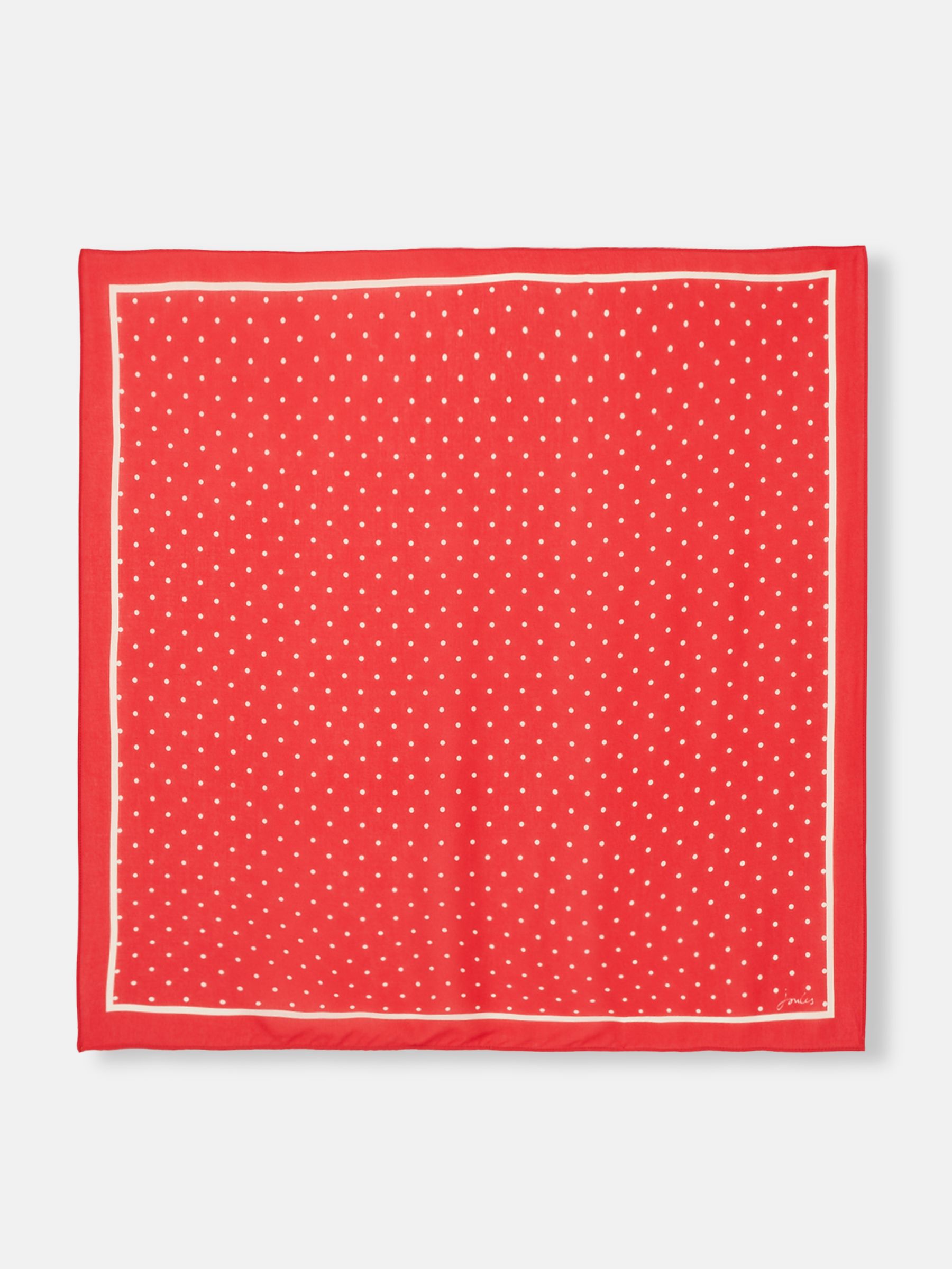 Elsie Red Polka Dot Square Lightweight Neck Scarf - Image 3 of 5