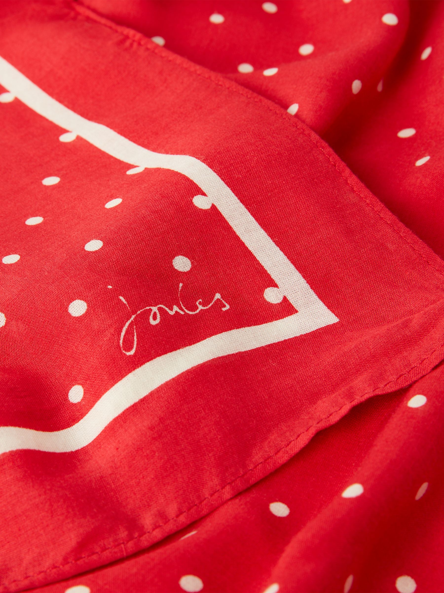 Elsie Red Polka Dot Square Lightweight Neck Scarf - Image 5 of 5
