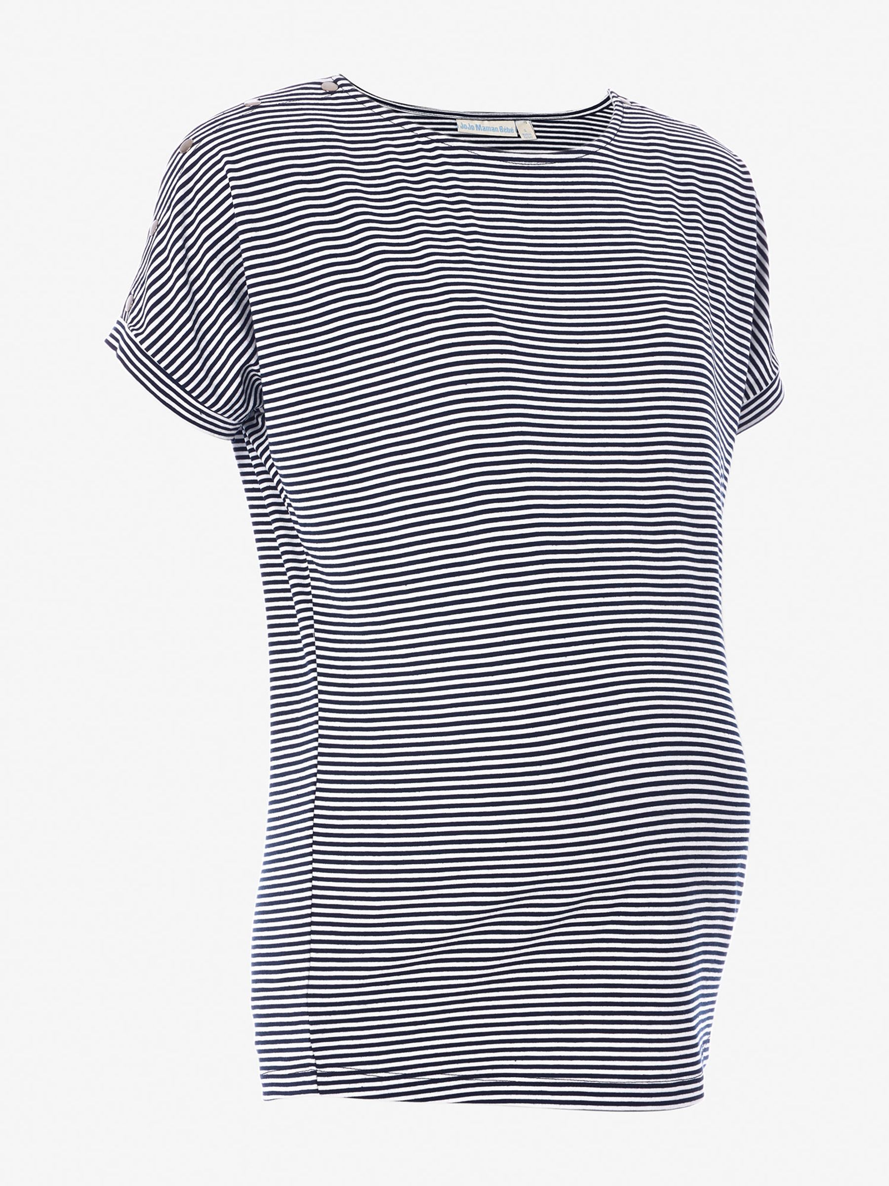Navy Ecru Stripe Drop Shoulder Maternity & Nursing Top - Image 2 of 2