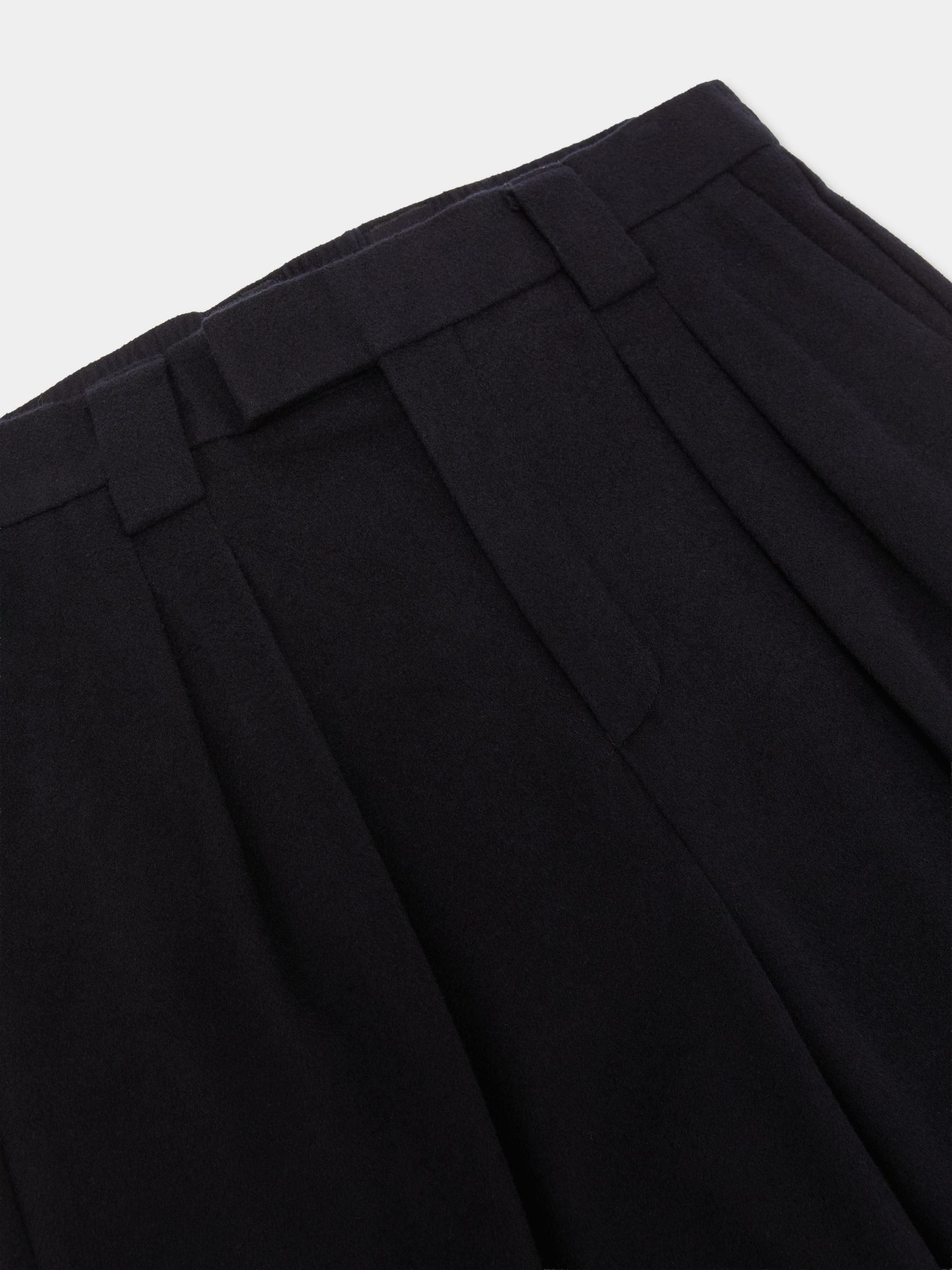 Pantalons plissé décontracté en flanelle de laine mélange bleu marine - Image 6 de 6