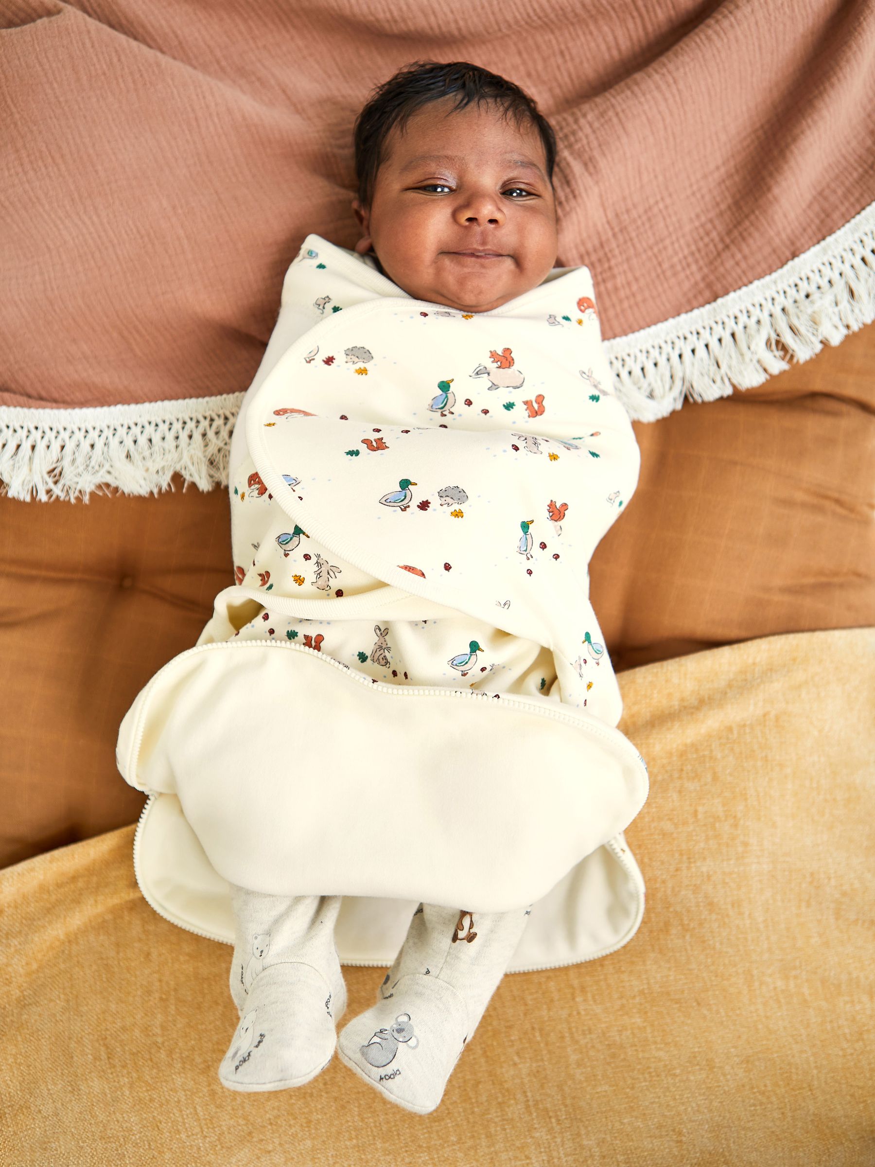 Cream Woodland Swaddle with Zip - Image 2 of 4