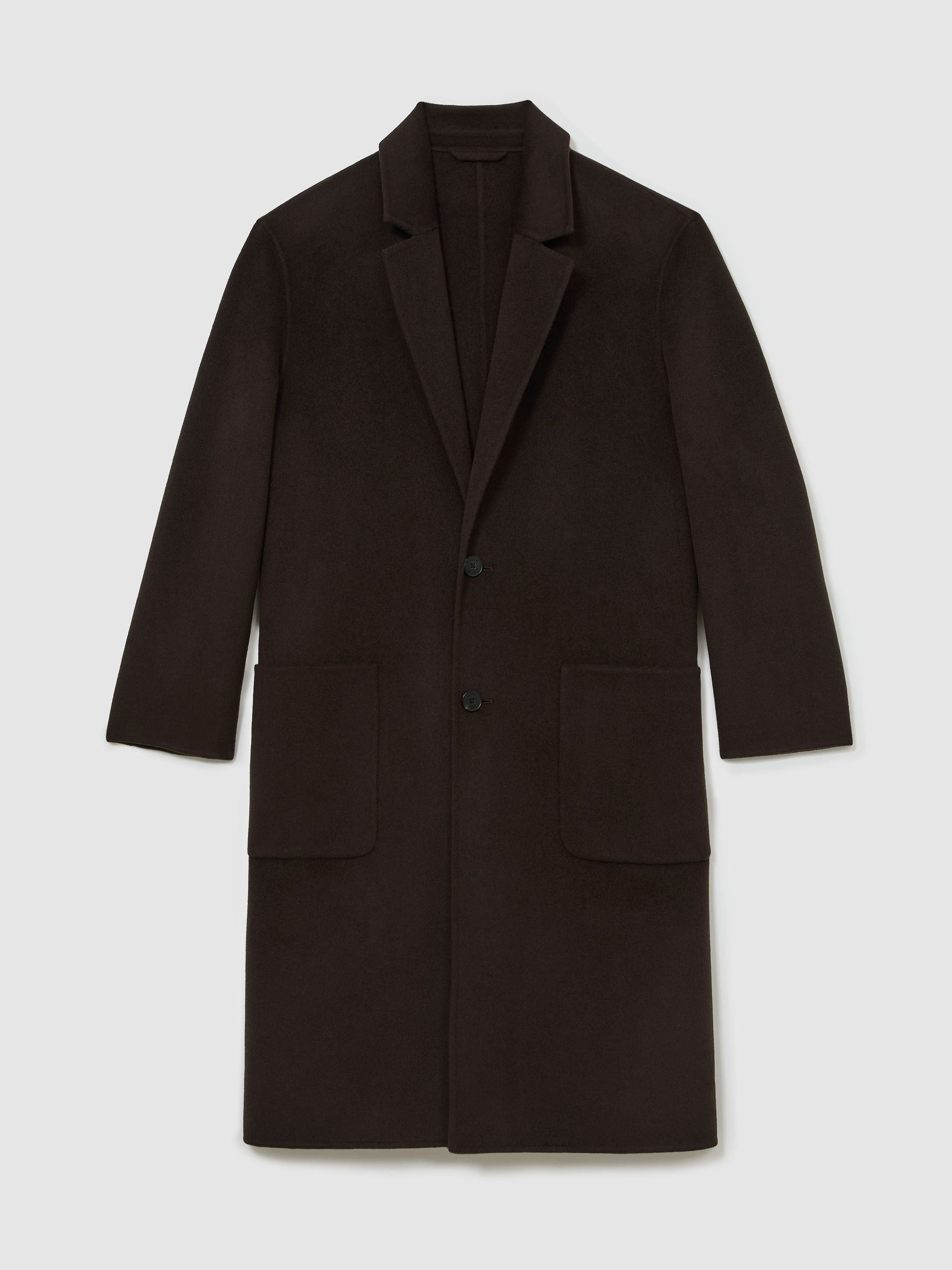 Wool-Blend Blindseam Relaxed-Fit Coat in Dark Brown - Image 2 of 8