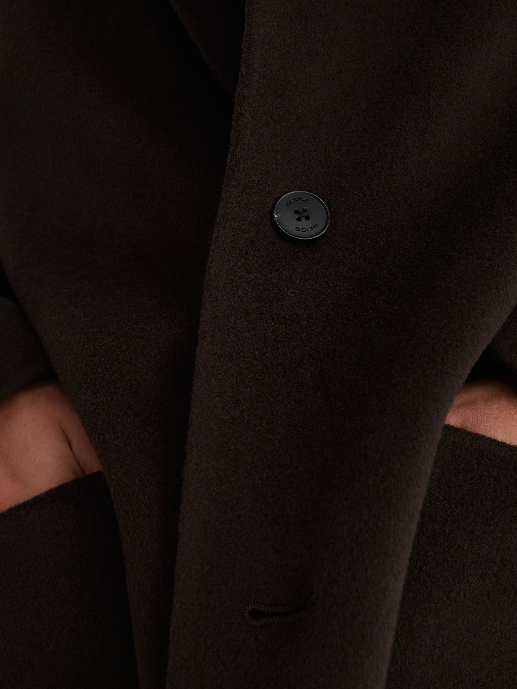 Wool-Blend Blindseam Relaxed-Fit Coat in Dark Brown - Image 6 of 8