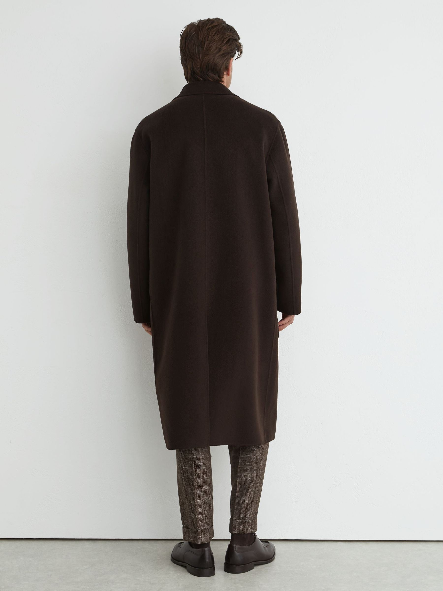 Wool-Blend Blindseam Relaxed-Fit Coat in Dark Brown - Image 7 of 8