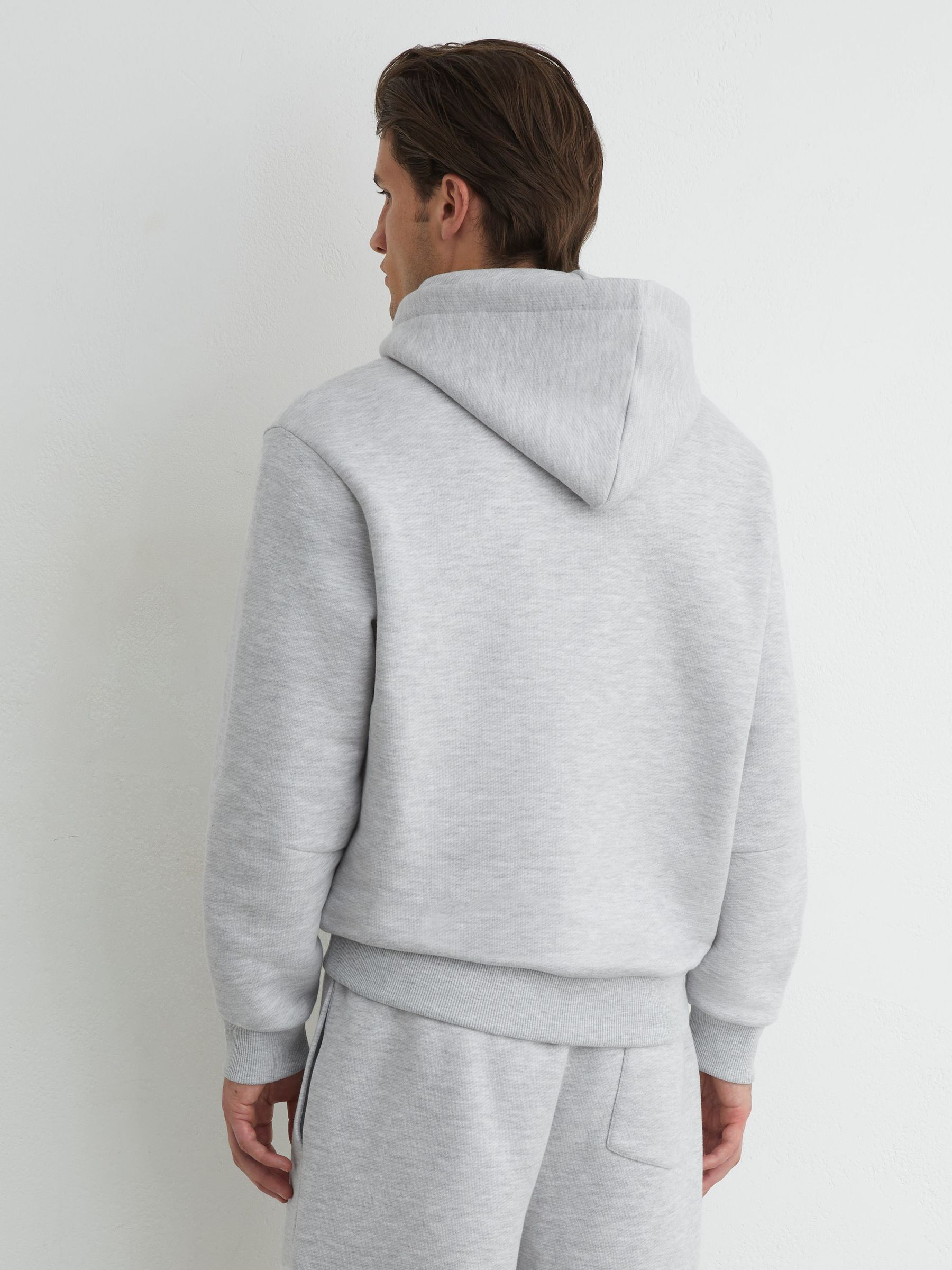 Heavyweight Cotton-Blend Relaxed-Fit Hoodie in Grey - Obrázek 5 z 7