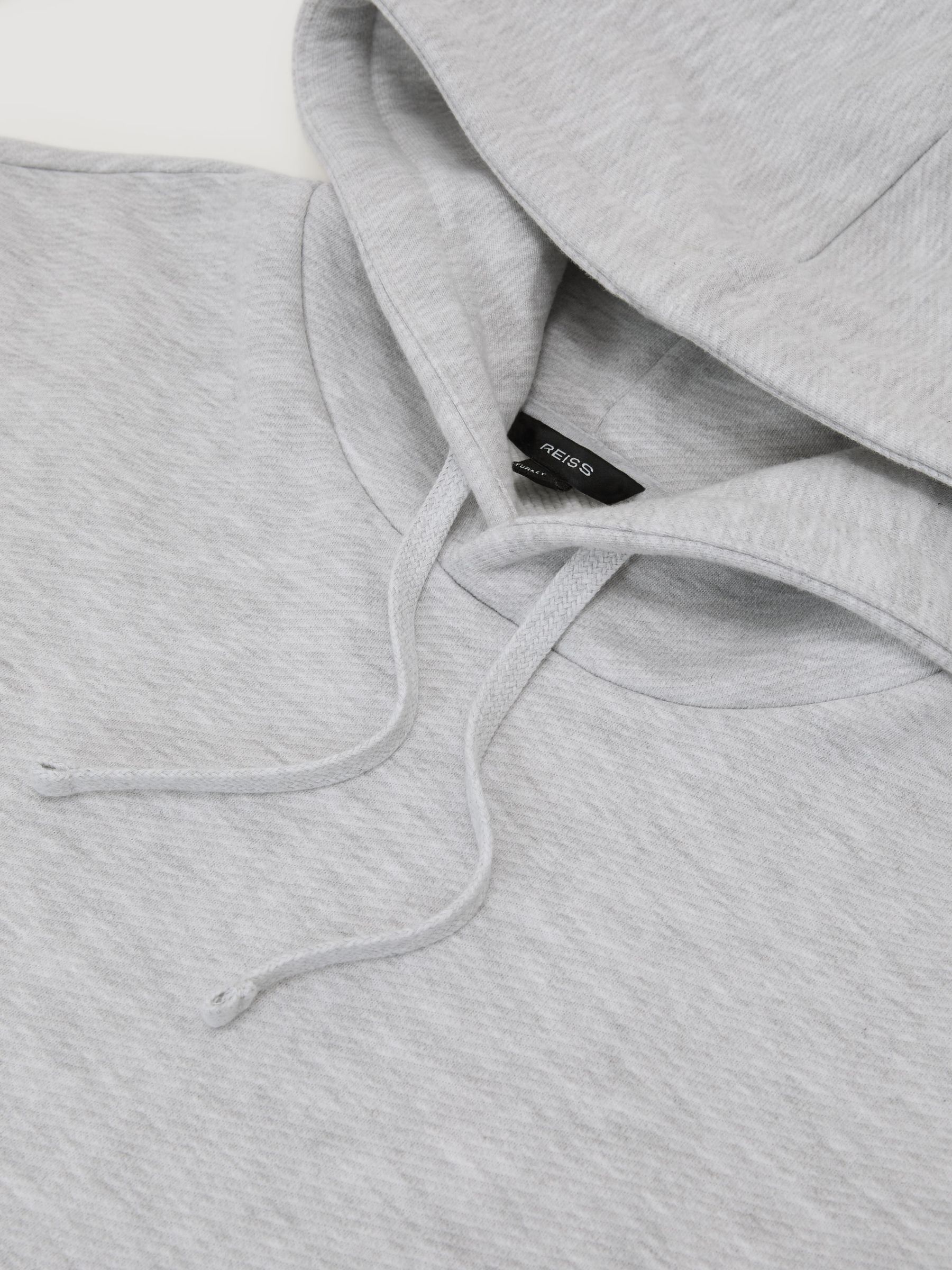 Heavyweight Cotton-Blend Relaxed-Fit Hoodie in Grey - Obrázek 7 z 7