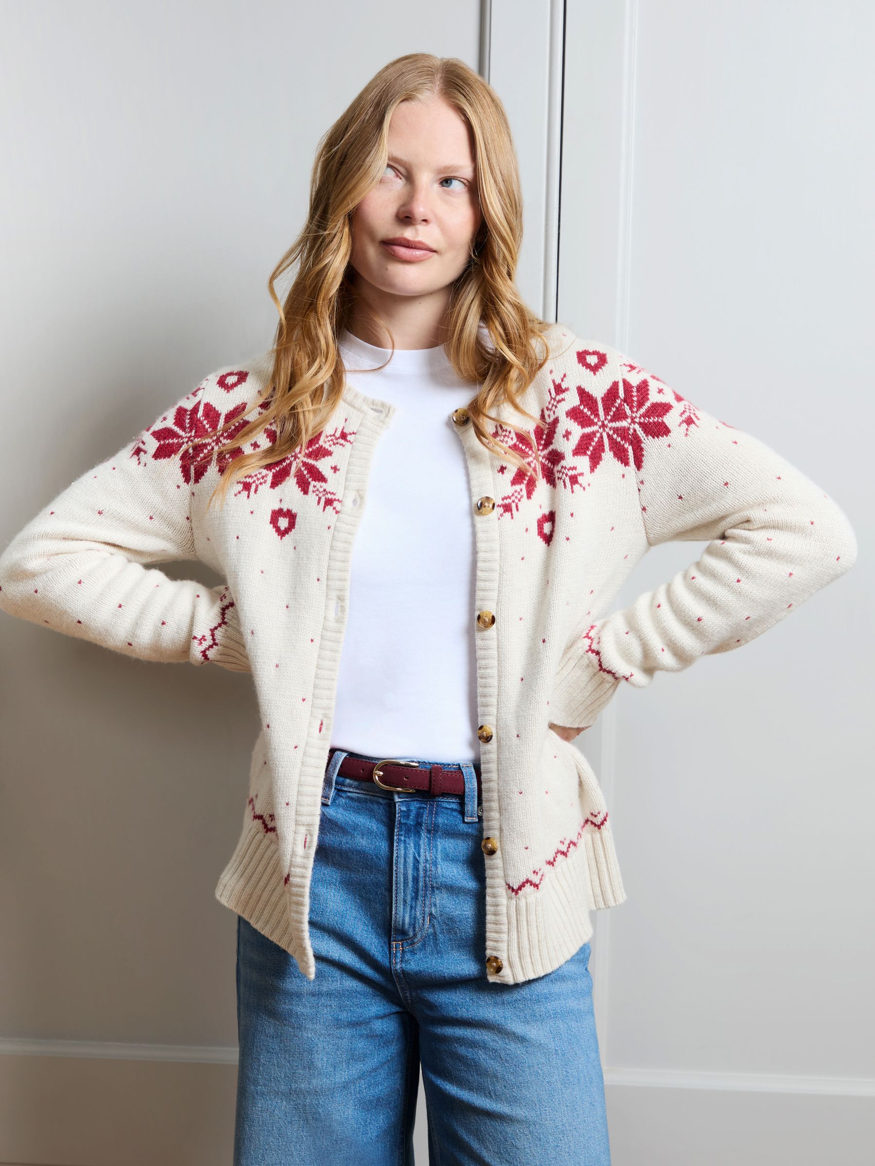 Cream Women's Snowflake And Heart Cardigan - Image 6 of 6