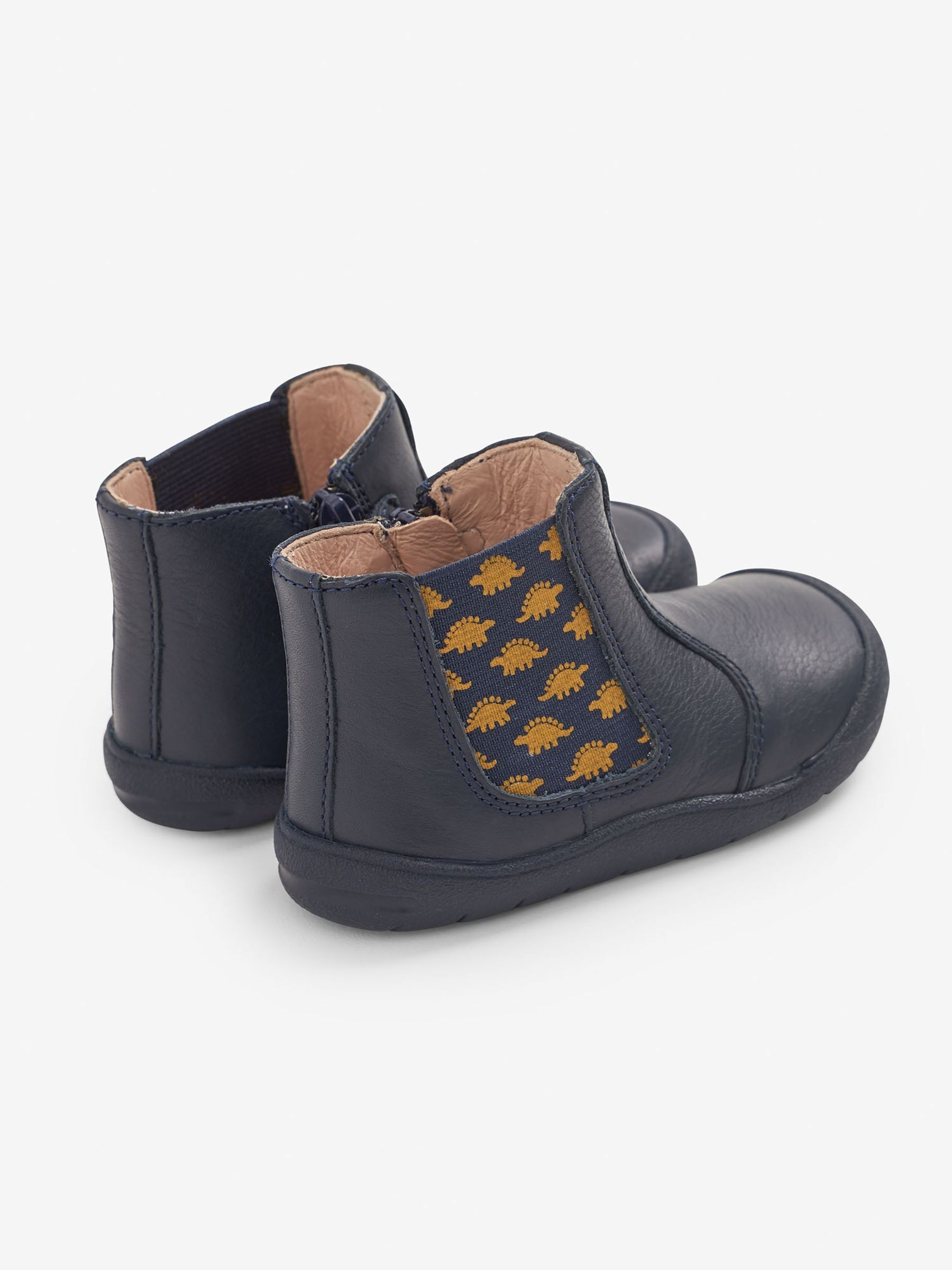 Navy Start-Rite Navy Dino Leather Boots - Image 2 of 4
