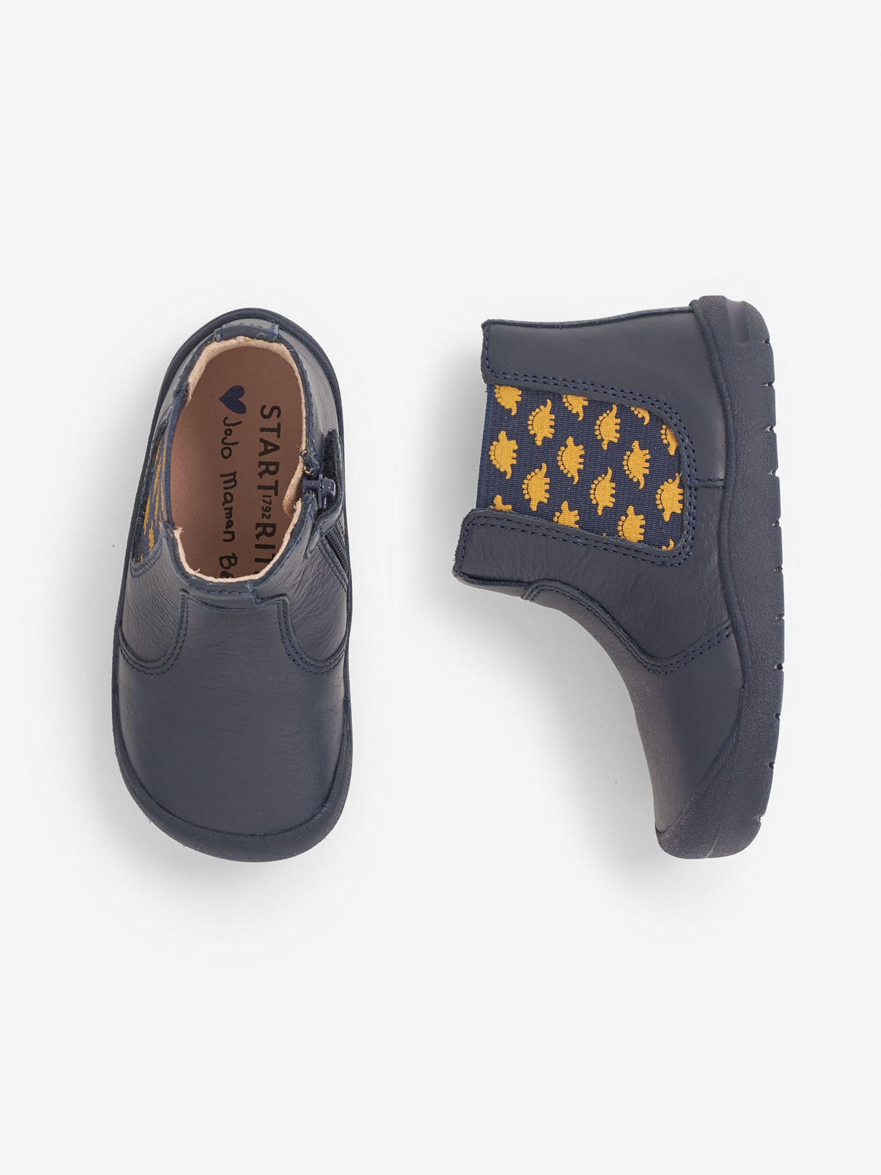 Navy Start-Rite Navy Dino Leather Boots - Image 3 of 4