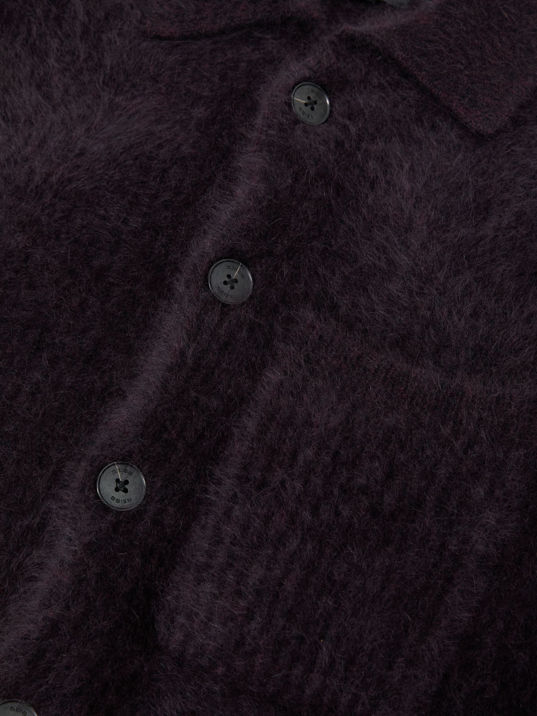 Atelier 100% Brushed Cashmere Overshirt in Bordeaux - Image 7 of 7