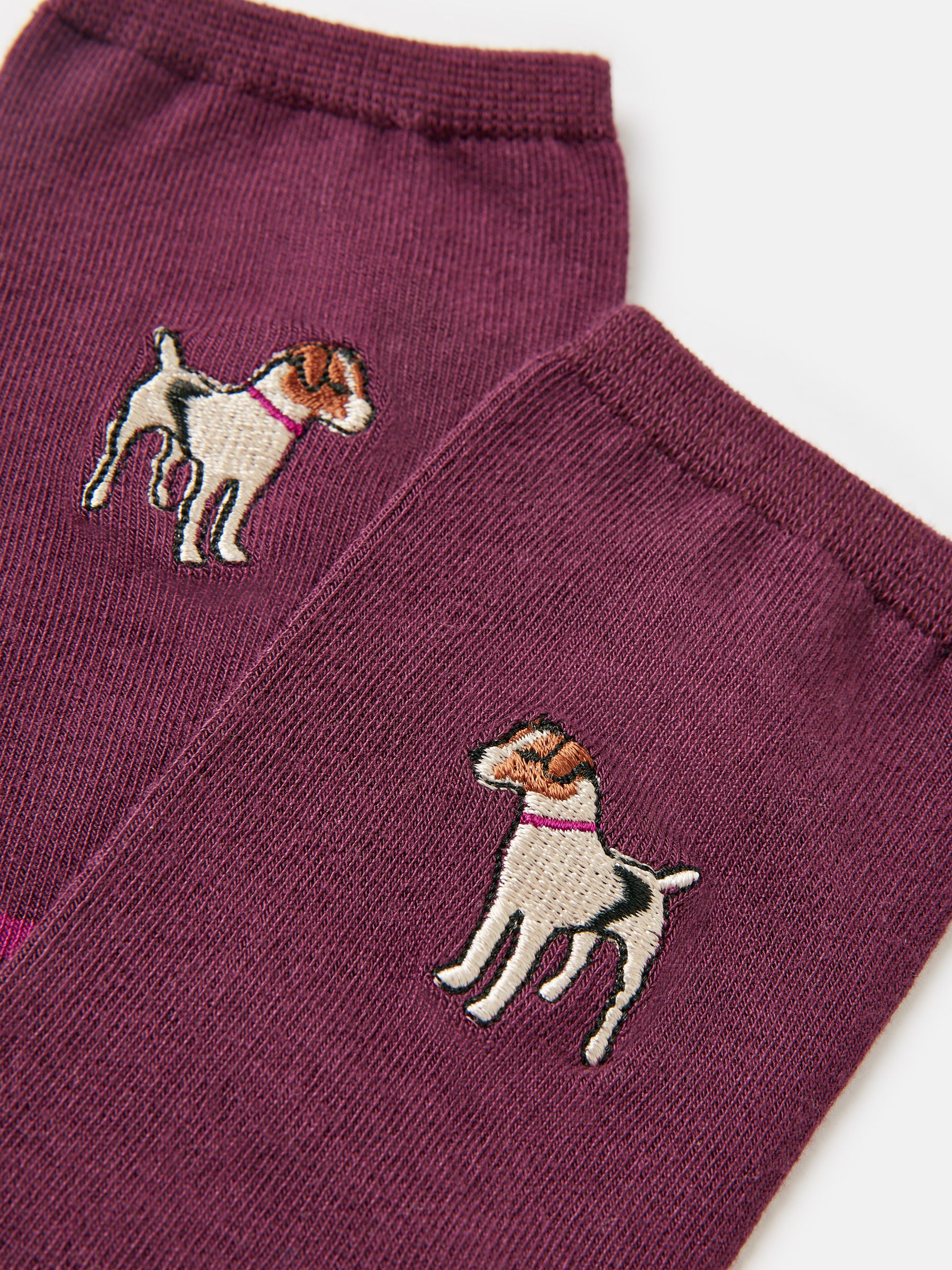 Embroidered Purple Ankle Socks - Image 2 of 3