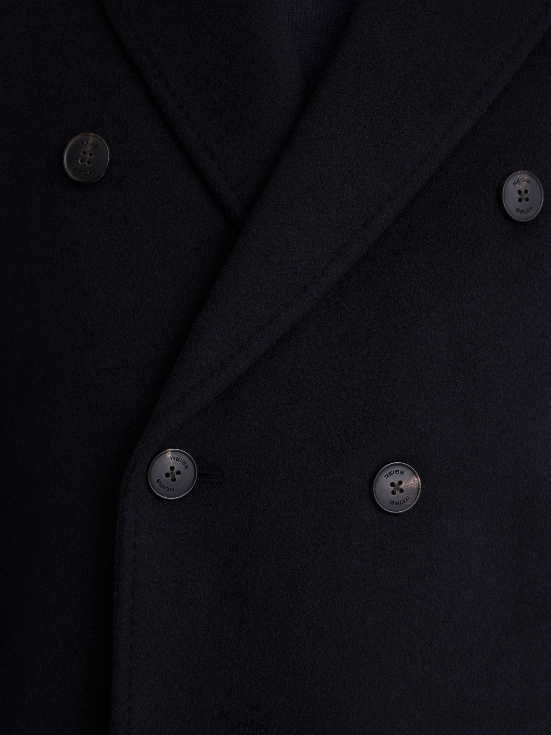 Wool-Blend Double-Breasted Epsom Overcoat in Navy - صورة 5 من 9