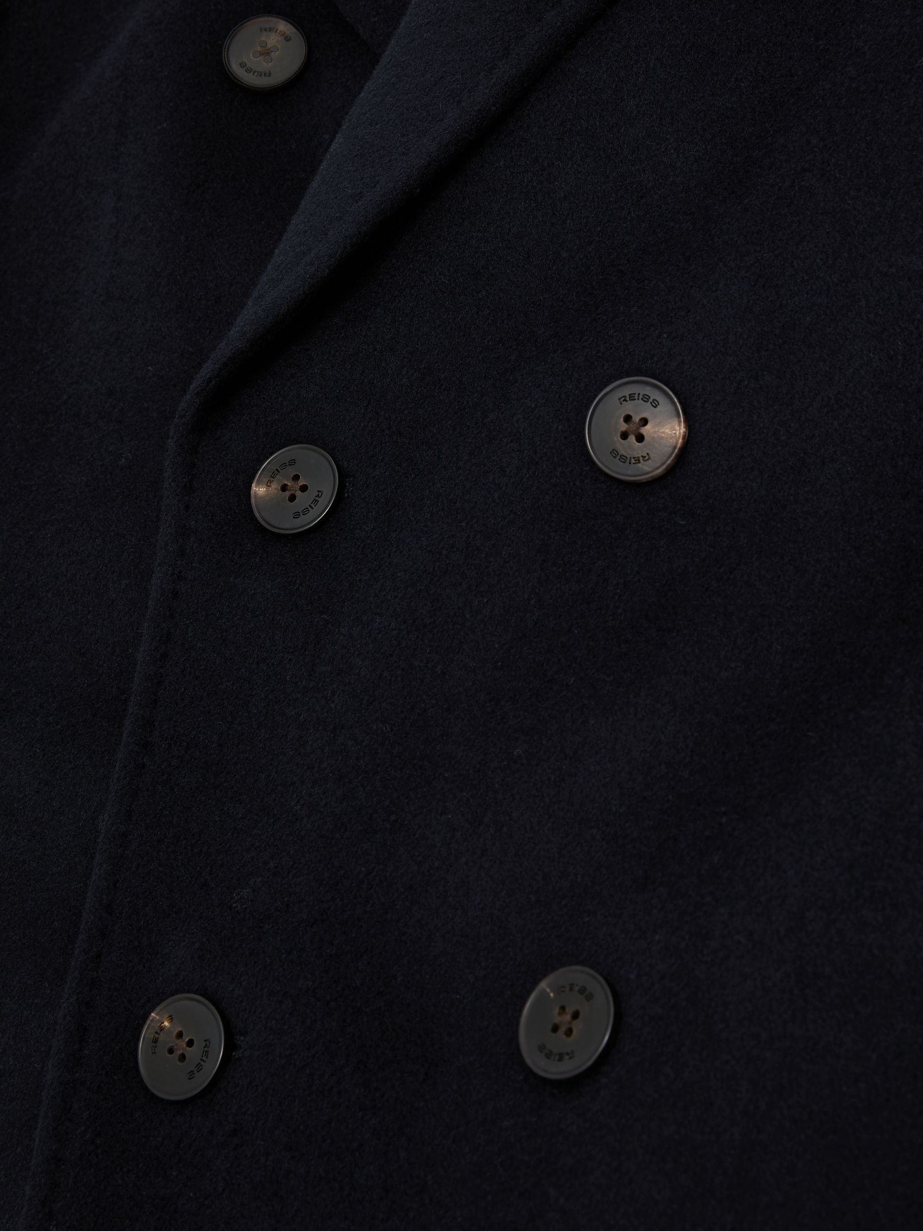 Wool-Blend Double-Breasted Epsom Overcoat in Navy - صورة 9 من 9