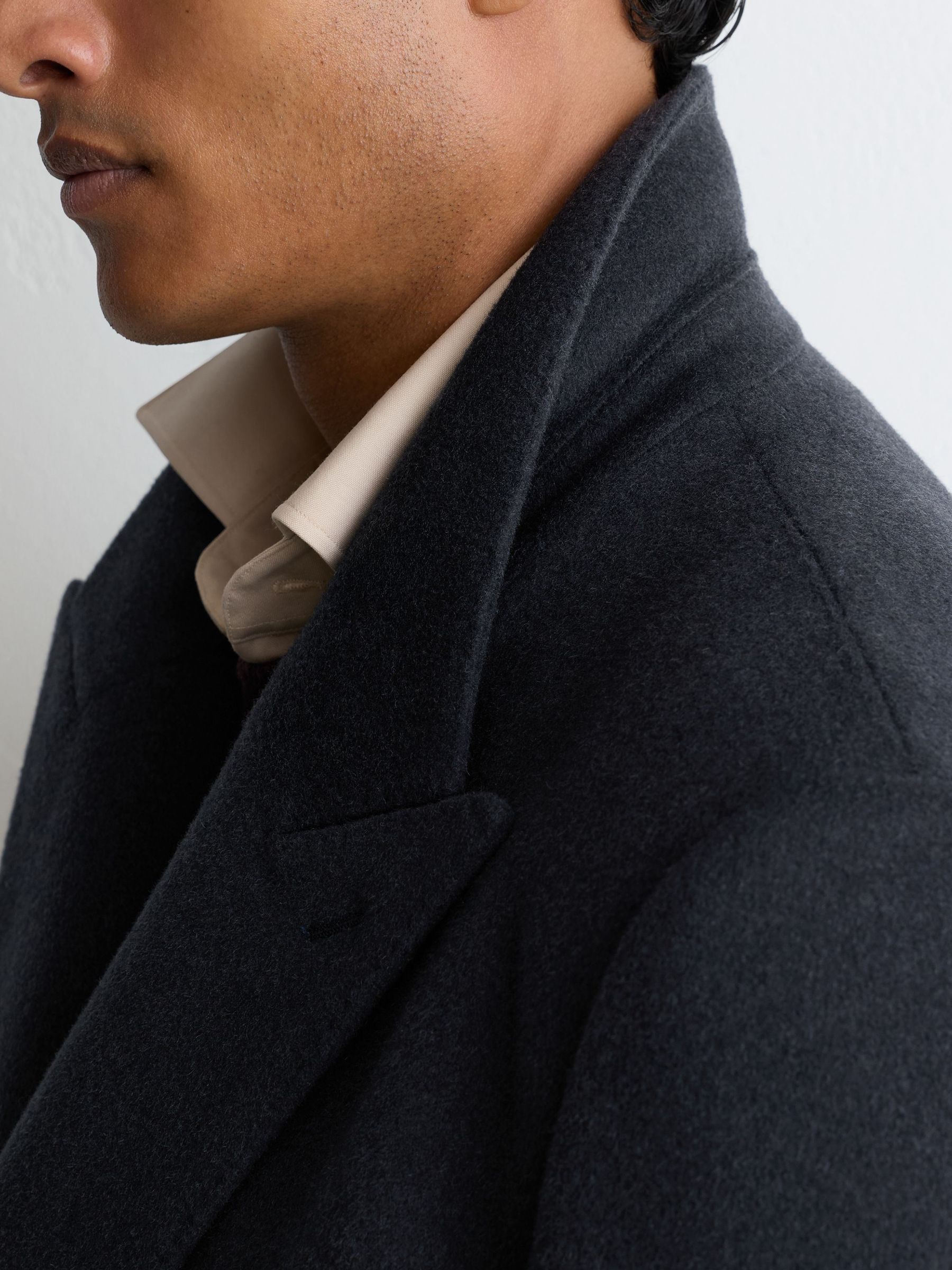 Wool-Blend Double-Breasted Overcoat in Airforce Blue - Image 5 of 8