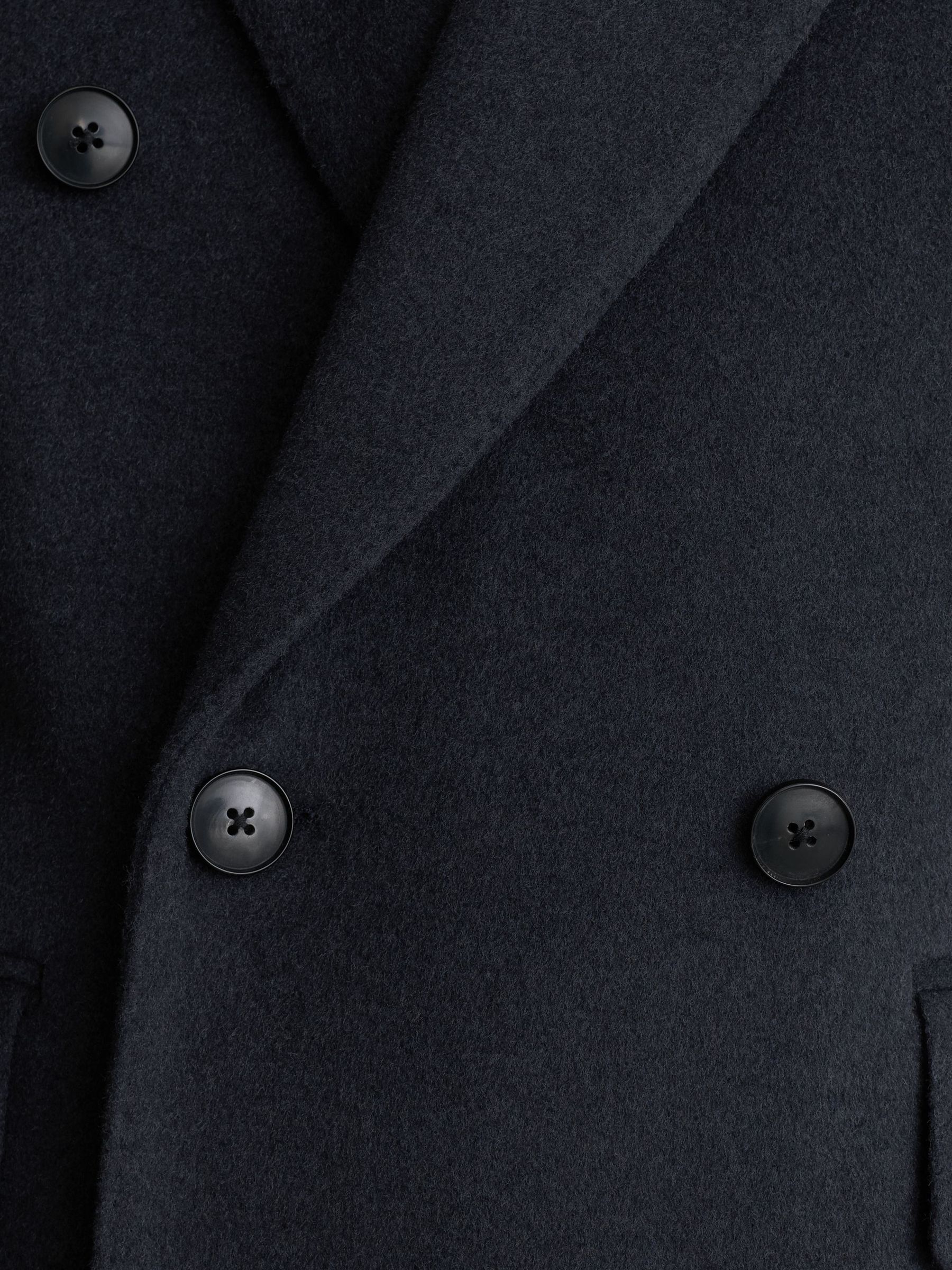 Wool-Blend Double-Breasted Overcoat in Airforce Blue - Image 7 of 8