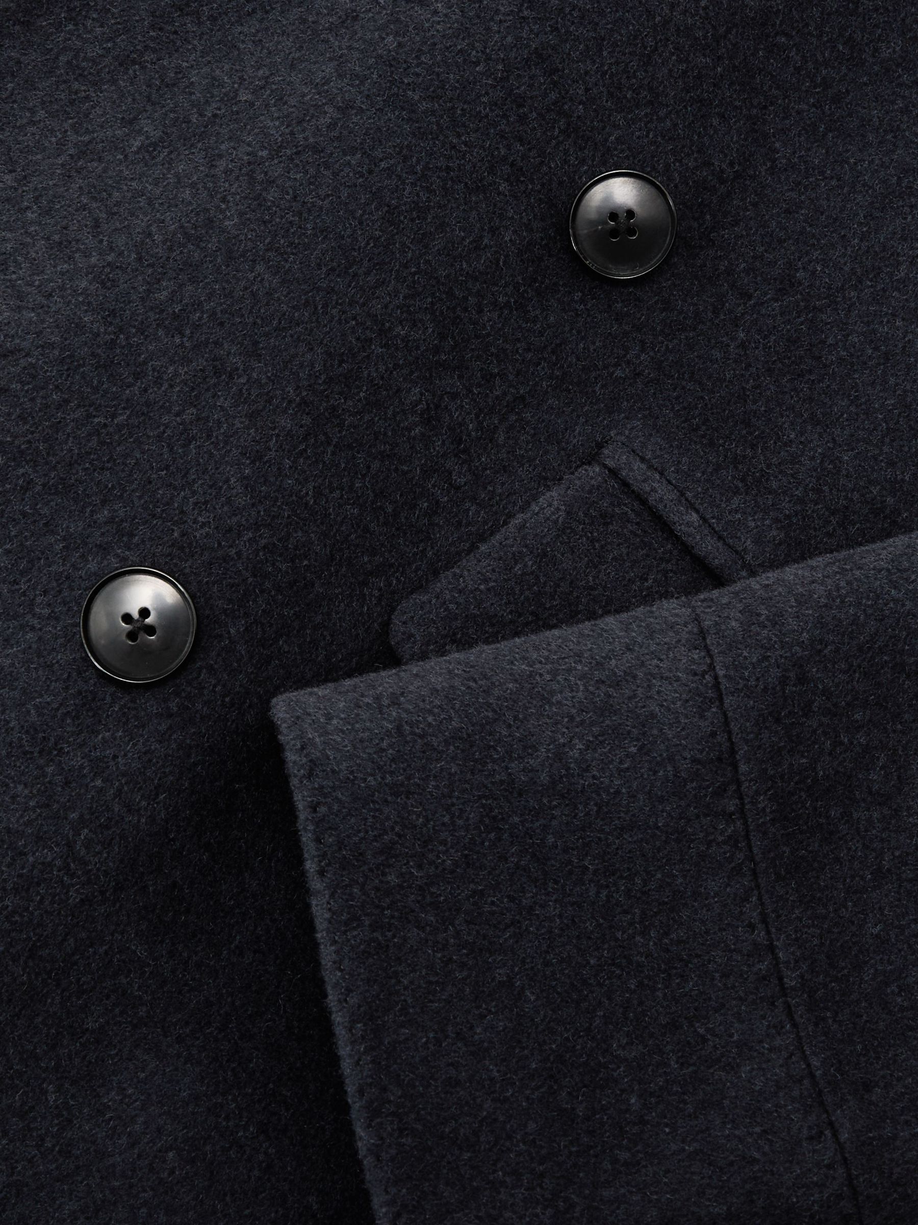 Wool-Blend Double-Breasted Overcoat in Airforce Blue - Image 8 of 8