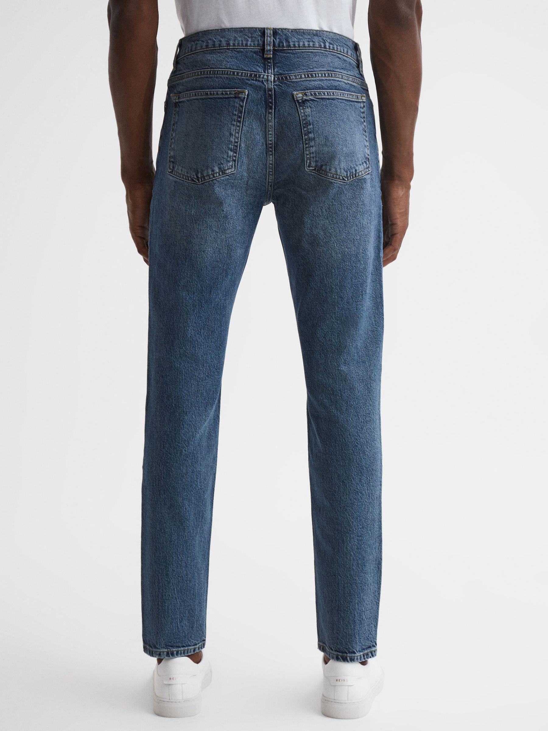 Mid Rise Tapered Jeans in Mid Blue - Image 4 of 6