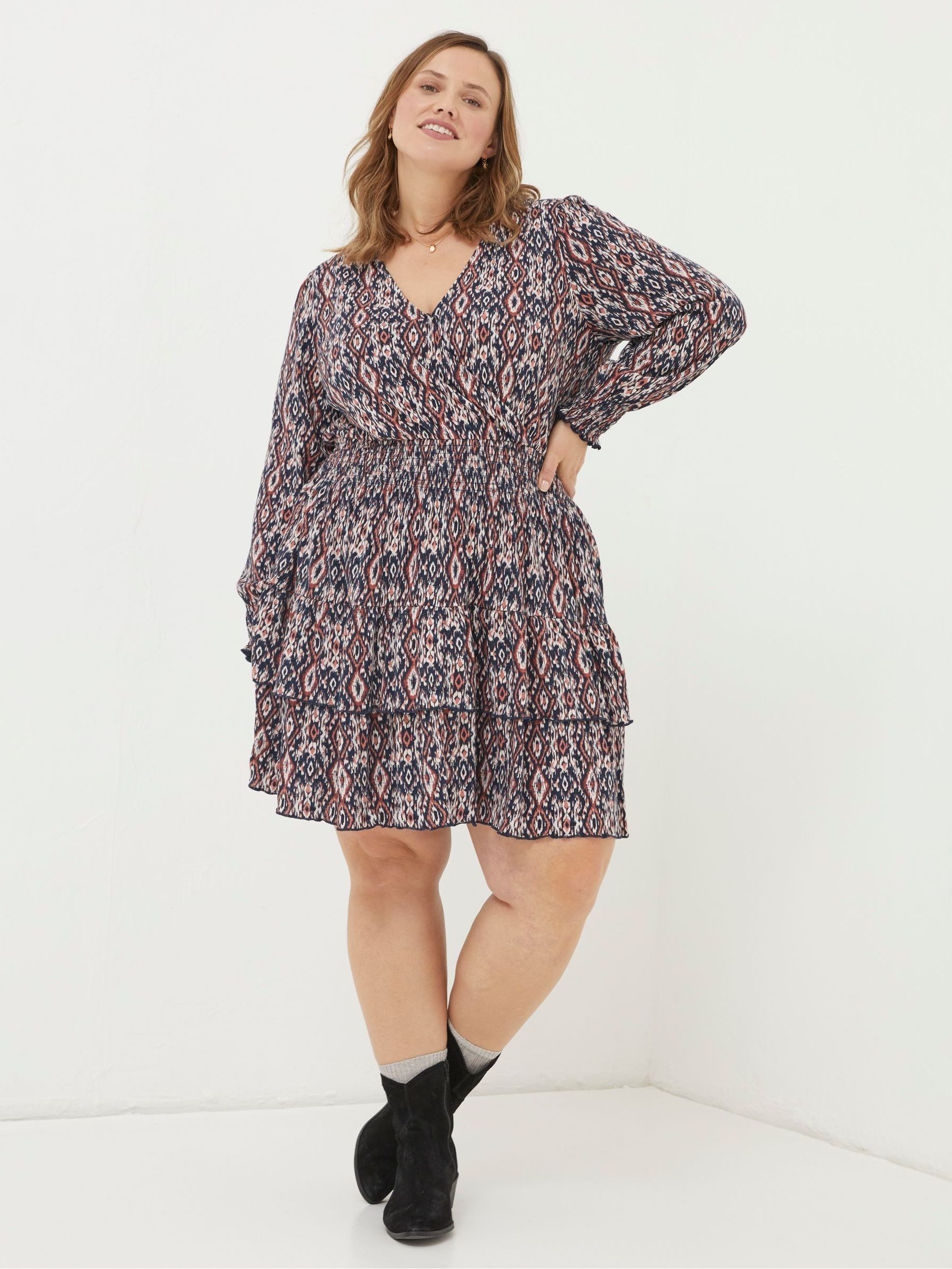 Brown Amba Ikat Geo Jersey Dress - Image 3 of 5