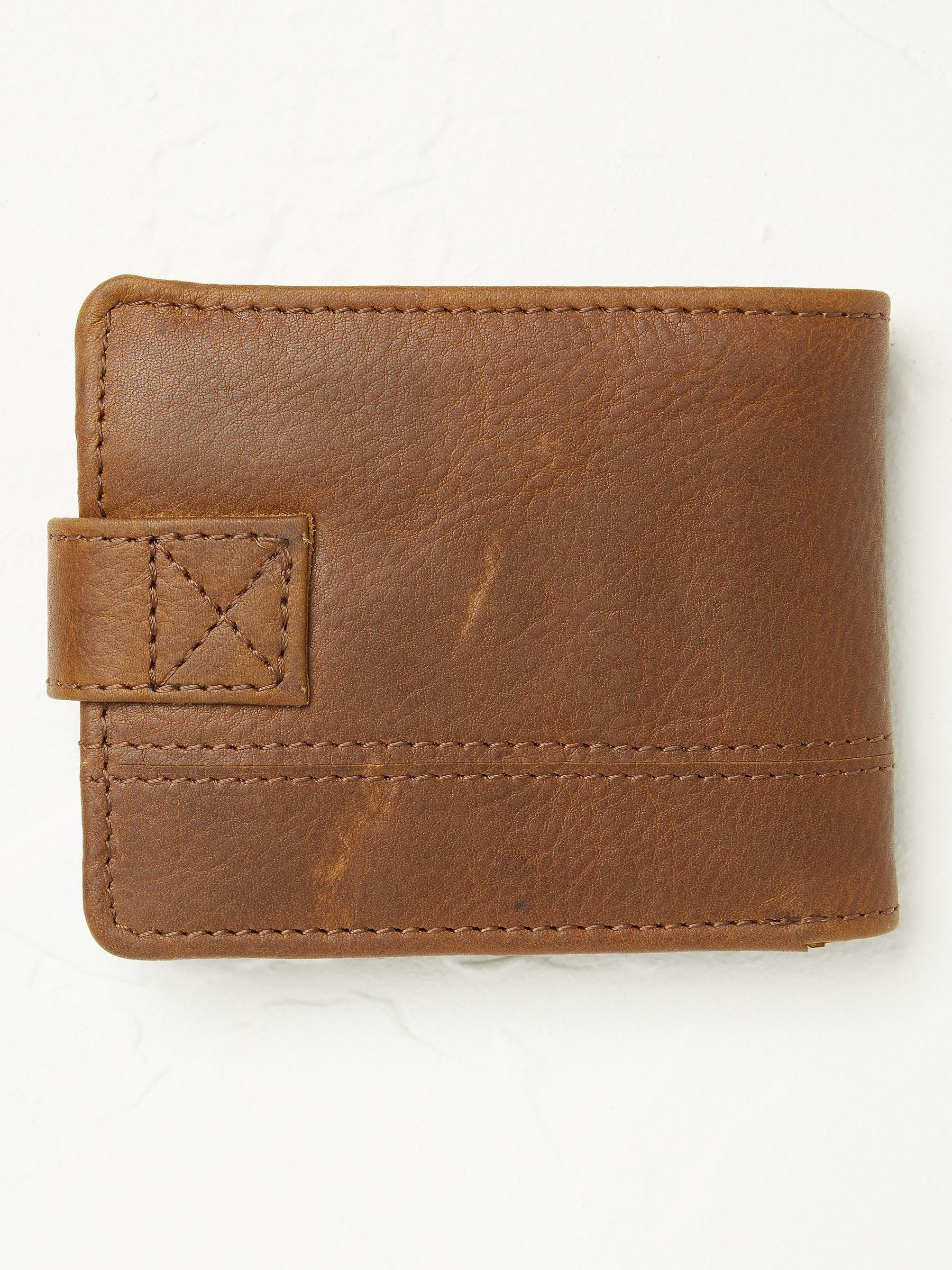 Tan Brown Seamed Leather Wallet - Image 1 of 2