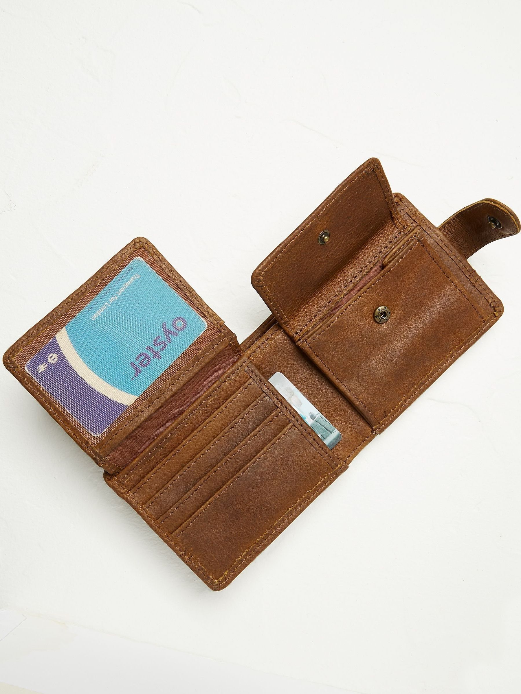Tan Brown Seamed Leather Wallet - Image 2 of 2