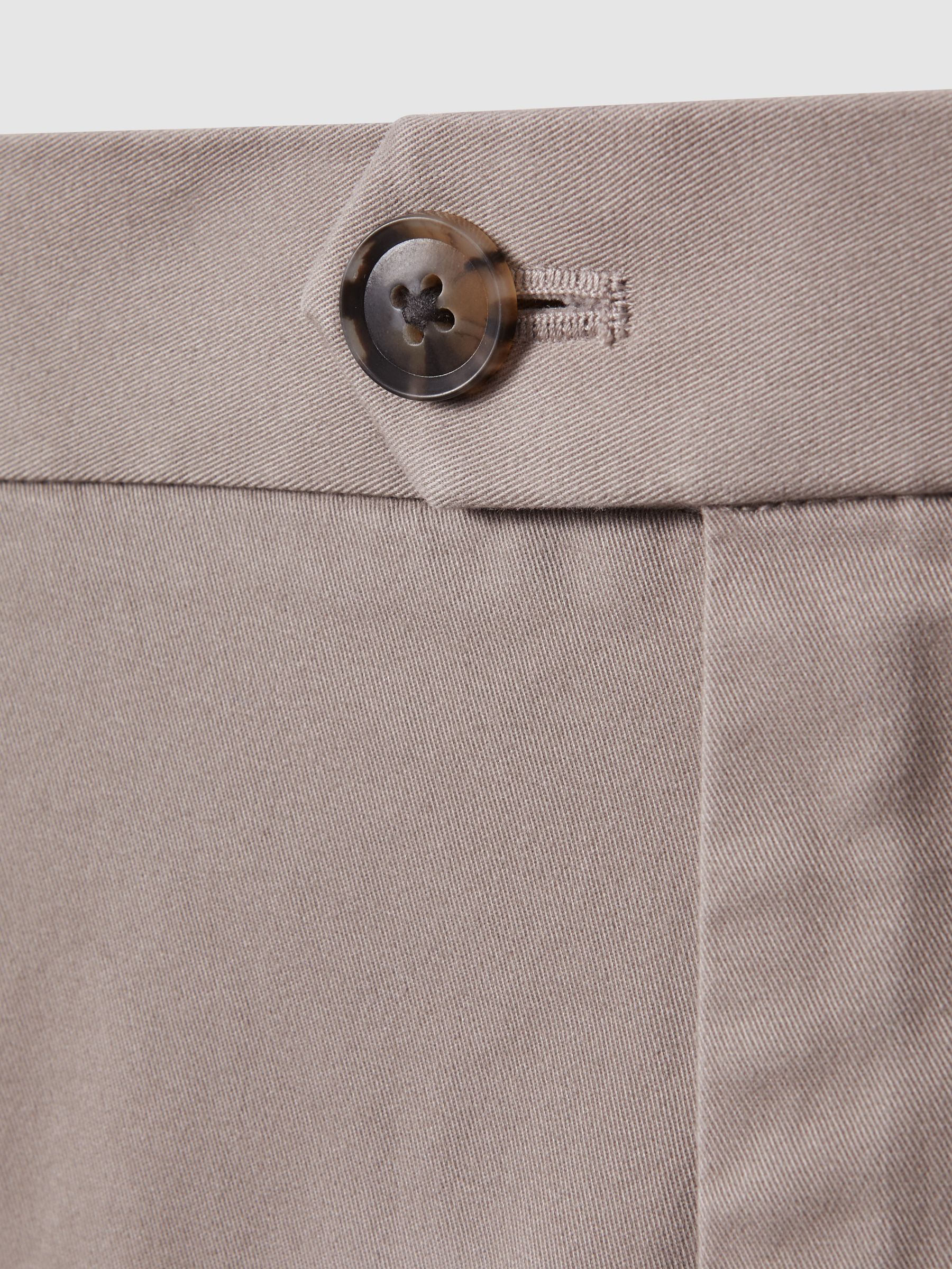 Cotton Chino Shorts with Stretch in Mushroom Brown - Image 6 of 6