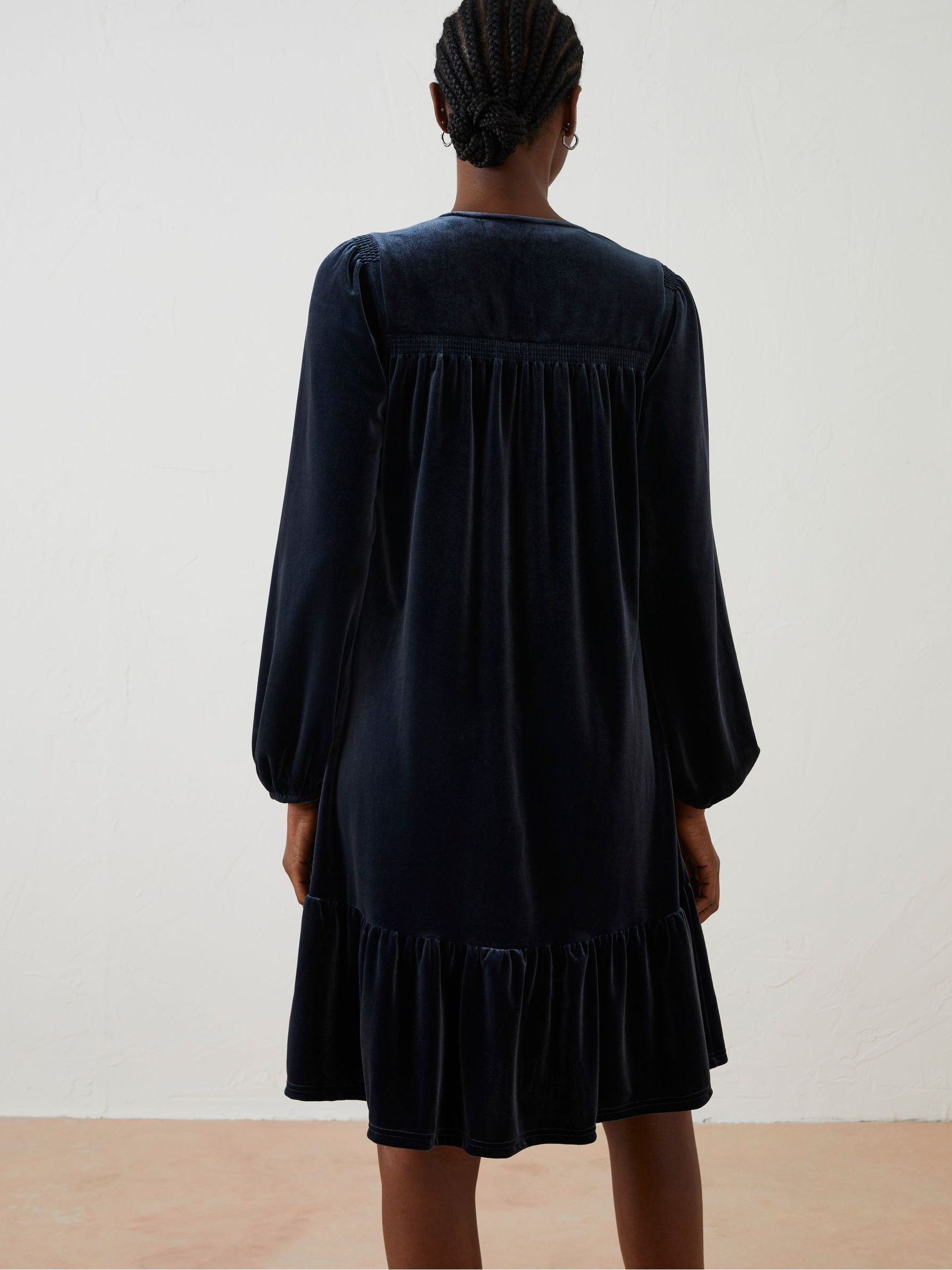 Blue Poplar Velvet Swing Dress - Image 3 of 7