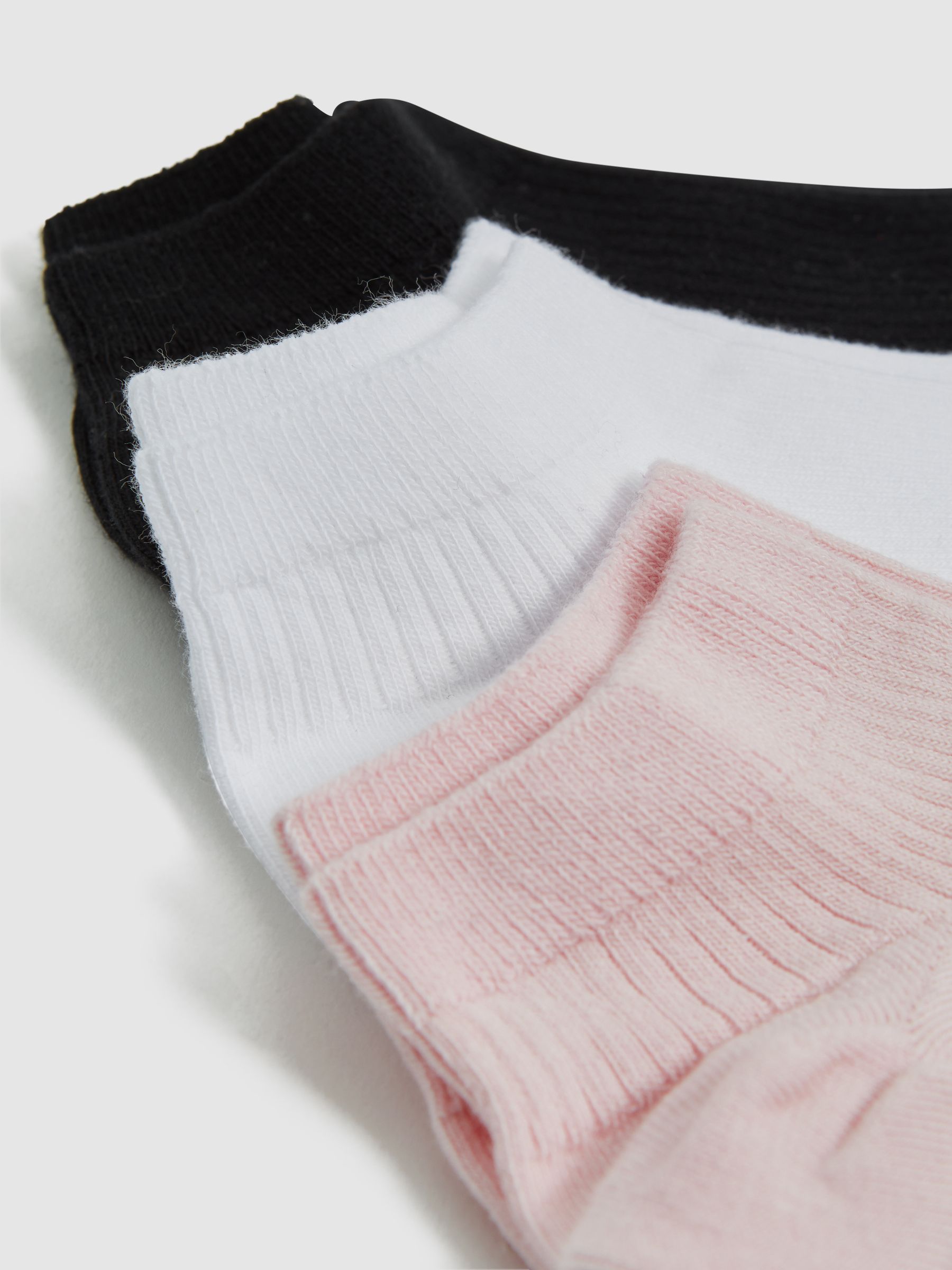 3 Pack of Trainer Socks in Black/Blush - Image 3 of 3
