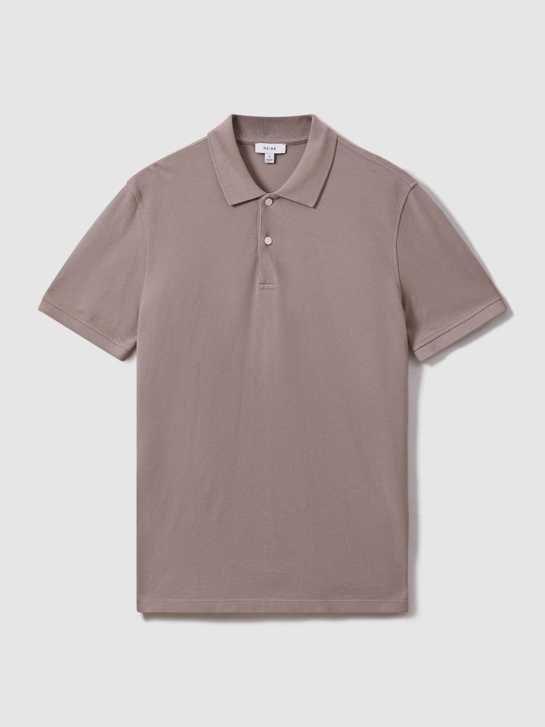Puro Dark Taupe Garment Dyed Cotton Polo Shirt - Image 2 of 7
