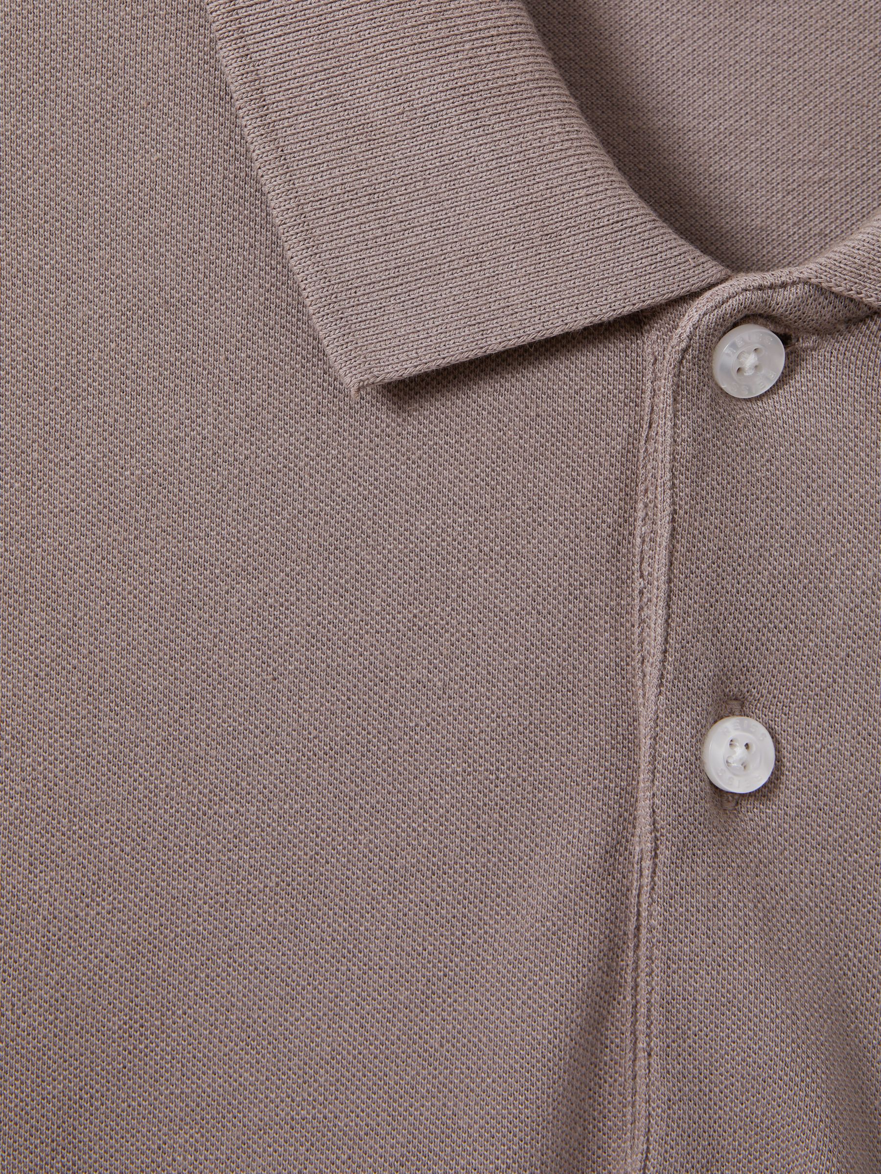 Puro Dark Taupe Garment Dyed Cotton Polo Shirt - Image 7 of 7