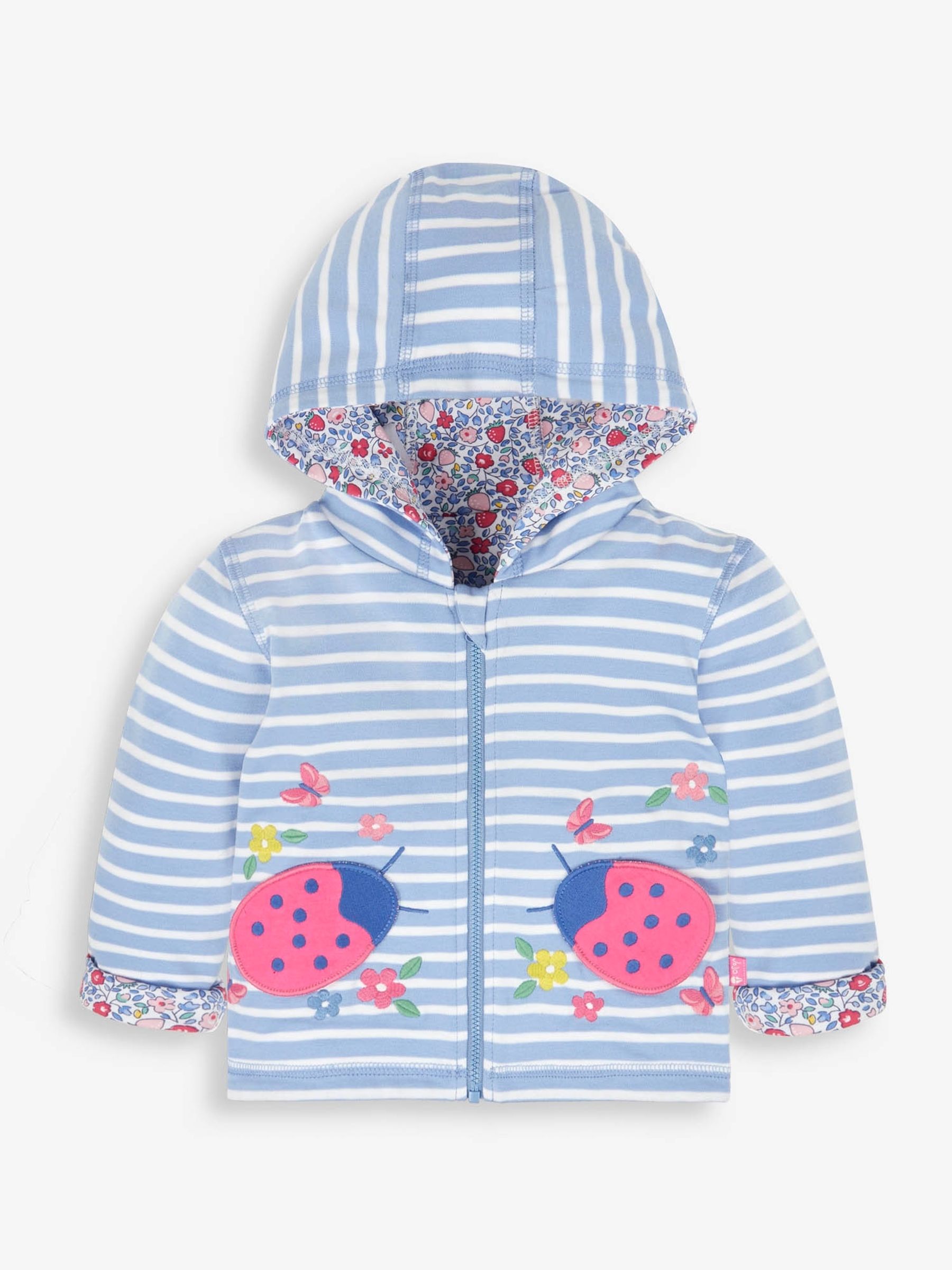 Blue Ladybird Appliqué With Pet In Pocket Reversible Hoodie - Image 2 of 6