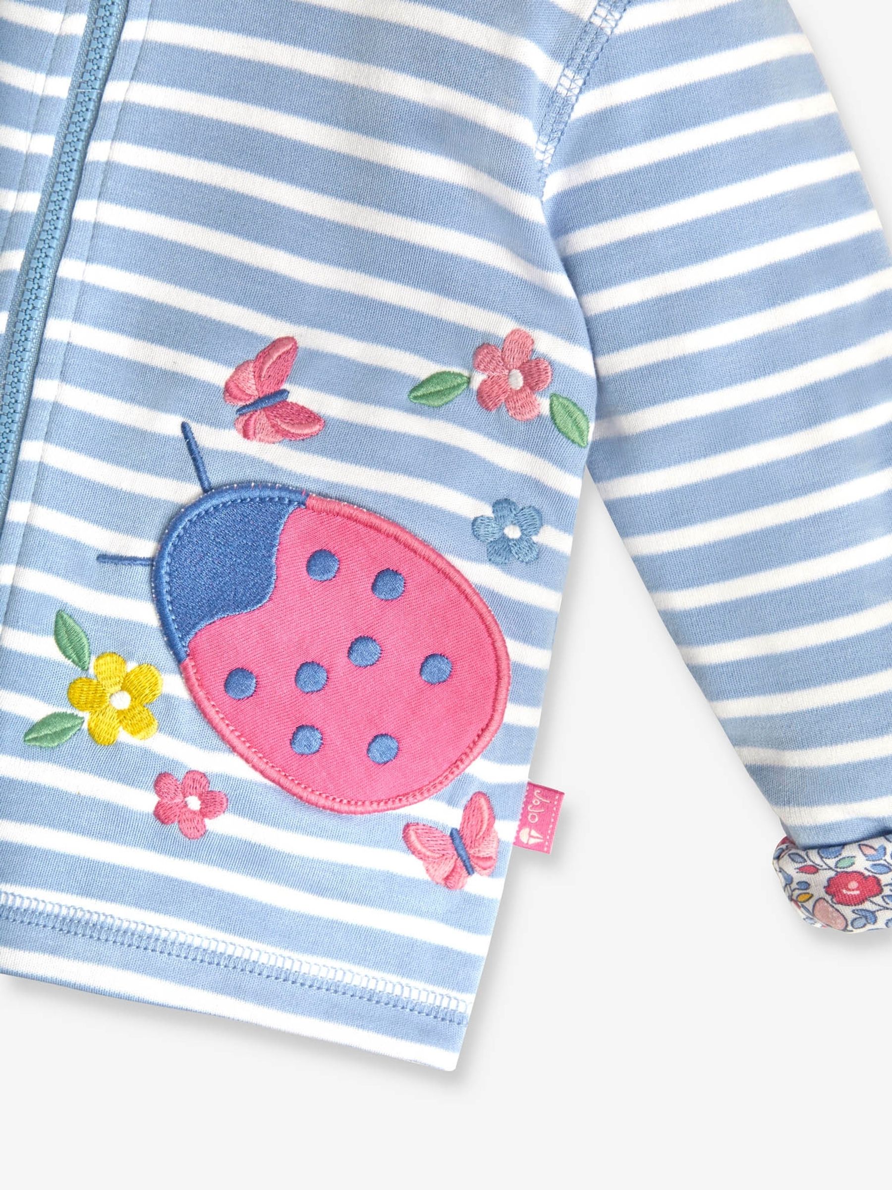 Blue Ladybird Appliqué With Pet In Pocket Reversible Hoodie - Image 4 of 6
