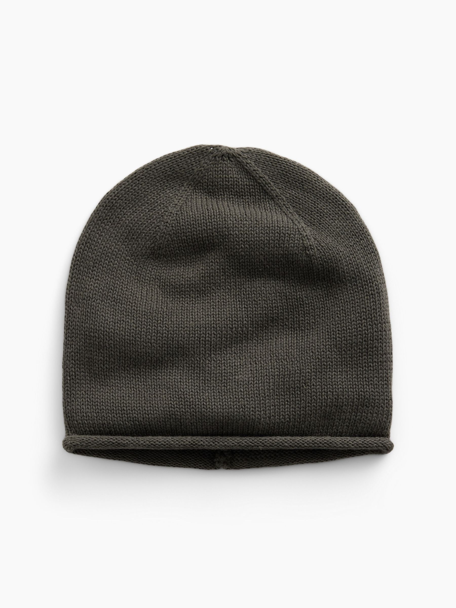 Dark Grey Cotton Knit Beanie - Image 1 of 2