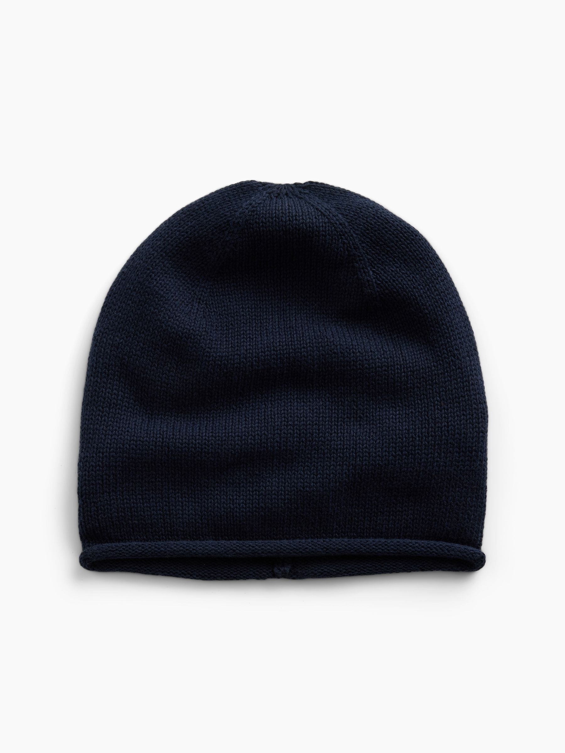 Navy Cotton Knit Beanie - Image 1 of 2
