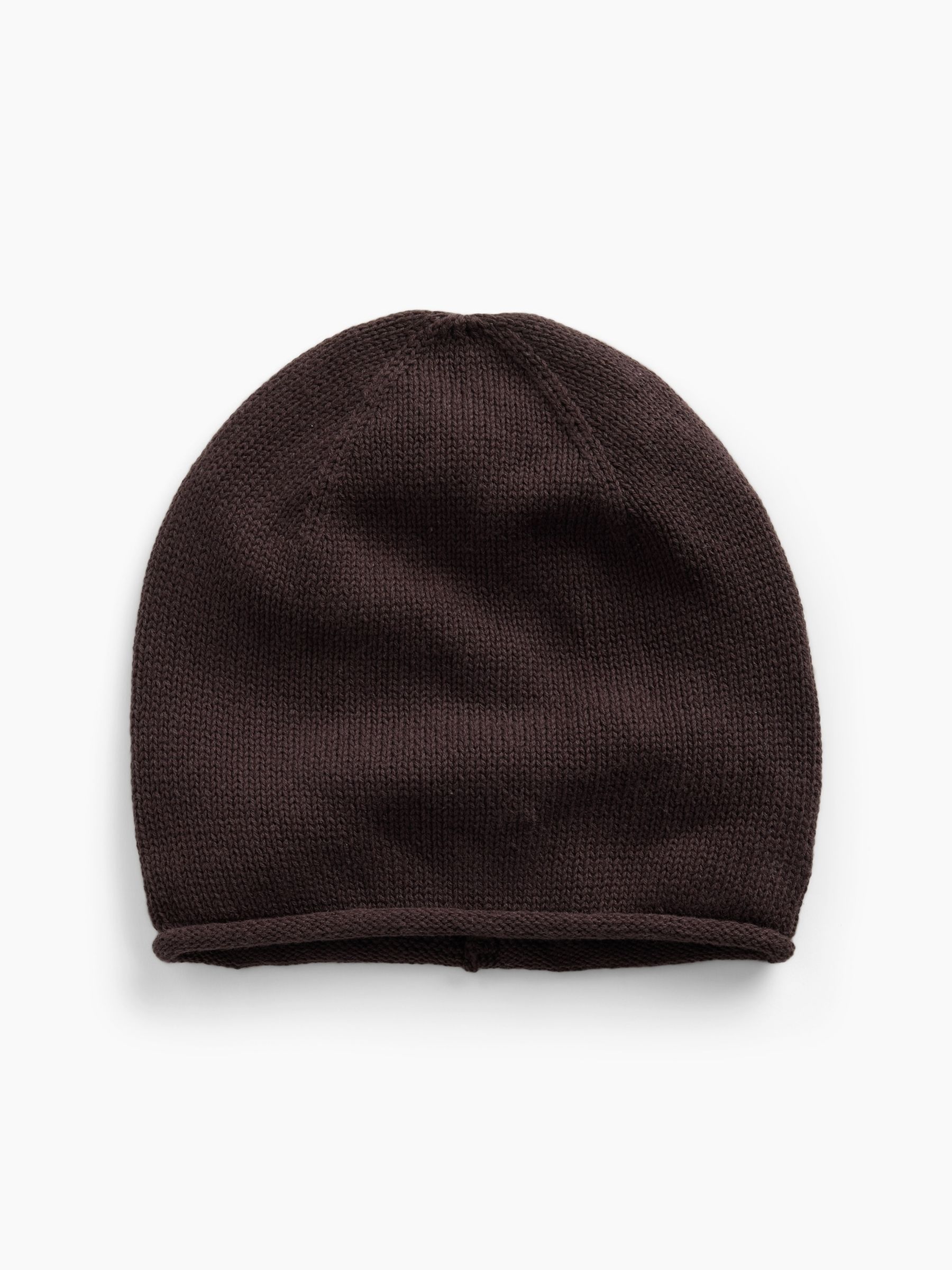 Dark Brown Cotton Knit Beanie - Image 2 of 3