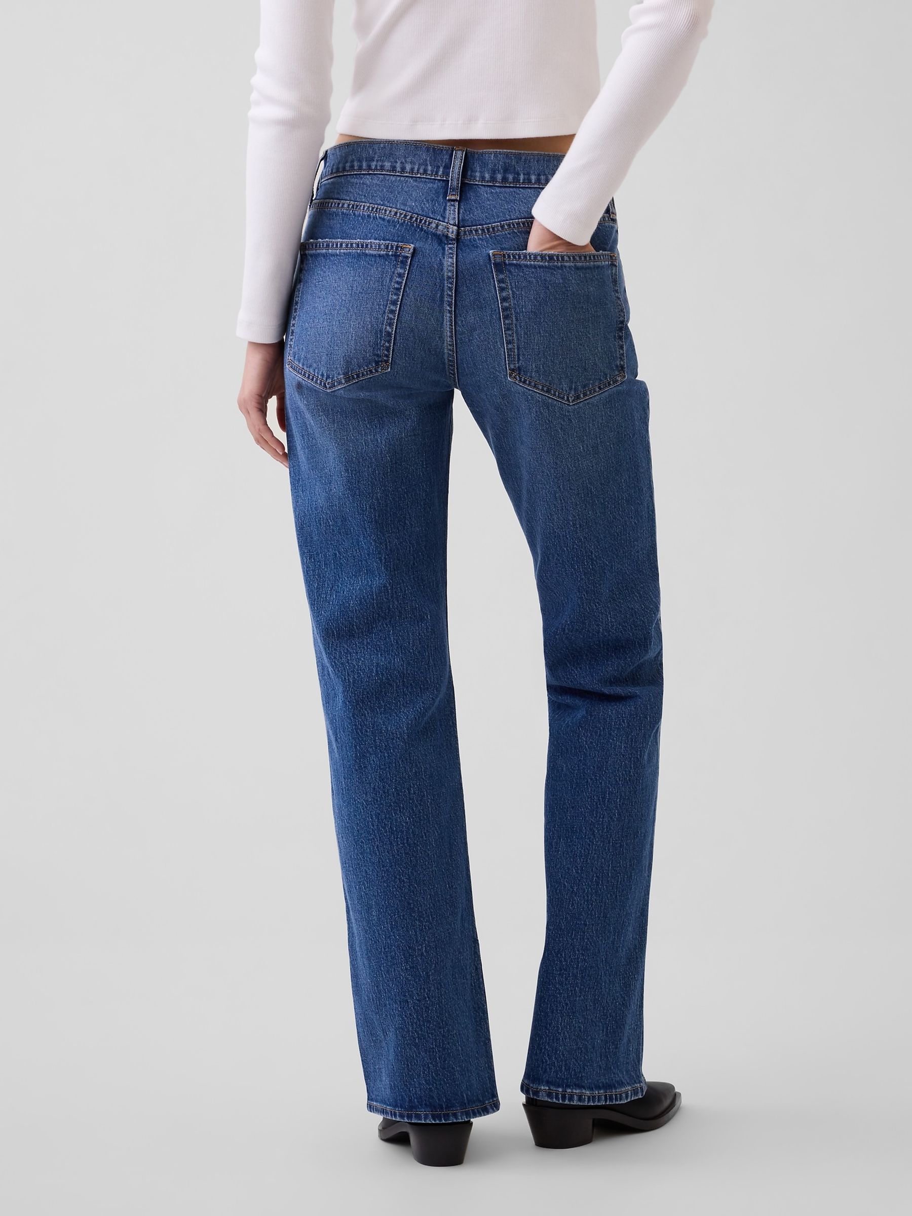 Medium Wash Mid Rise Relaxed Flare Jeans - Image 2 of 5