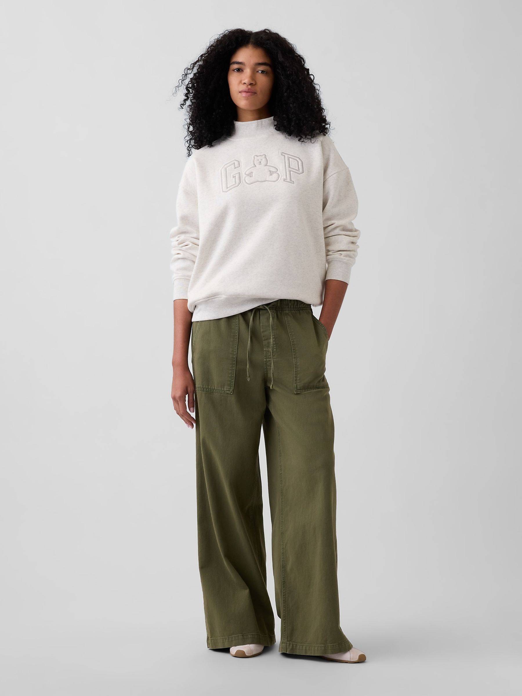 Grey Brannan Bear VintageSoft Oversized Mock Neck Logo Sweatshirt - Image 3 of 6