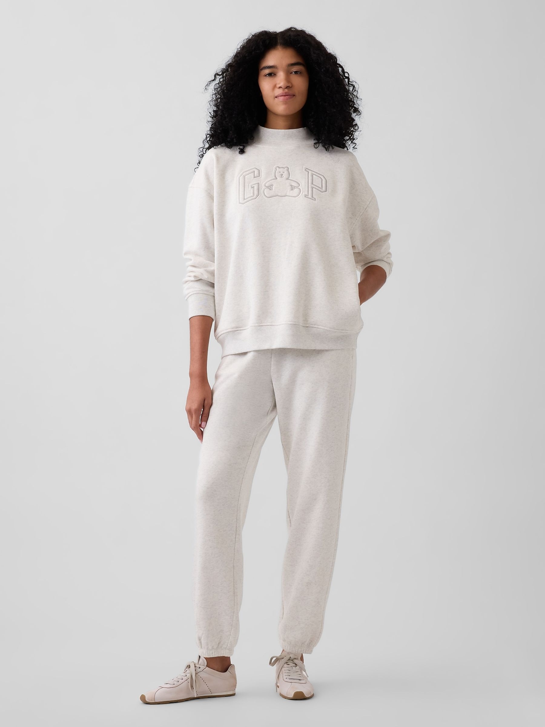 Grey Brannan Bear VintageSoft Oversized Mock Neck Logo Sweatshirt - Image 5 of 6